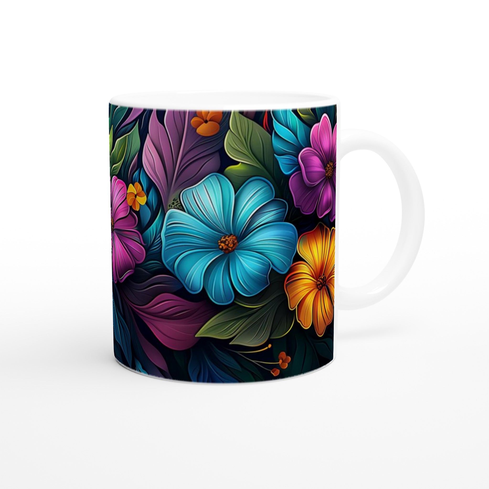 Tropisk Blomsterglädje 11oz Keramikmugg – Färgglada Sommarblommor i Ditt Val av 7 Livfulla Färger 9 df77f54a-dfb3-41eb-bdf5-d7e57c3dd18c