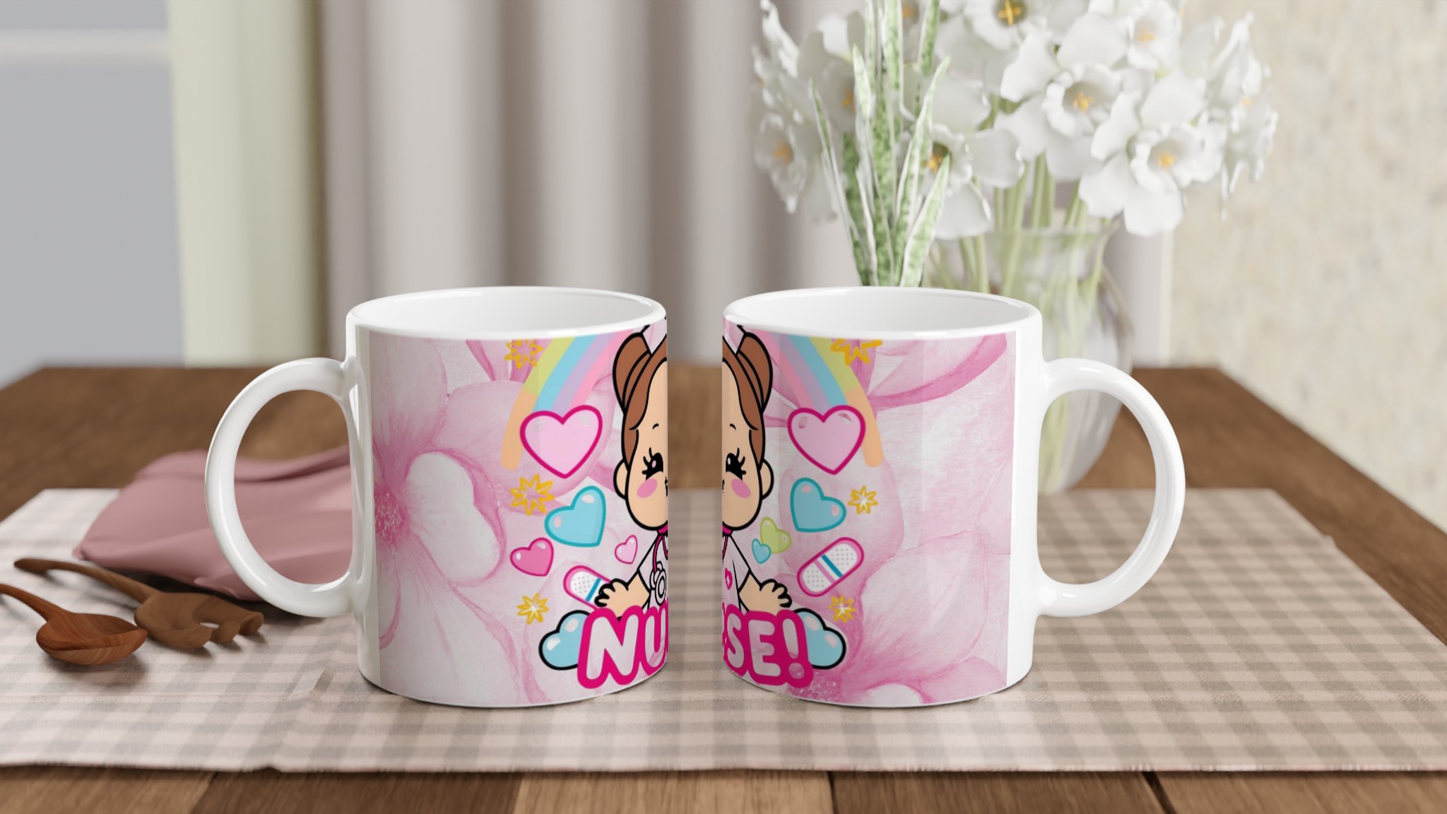 Charmig Ceramic Mug 11oz med Söthet och Nurse Theme – Välj Bland Sju Färger 10 df9a0383-b4c3-4fc2-be23-c8ec8e2a8e56