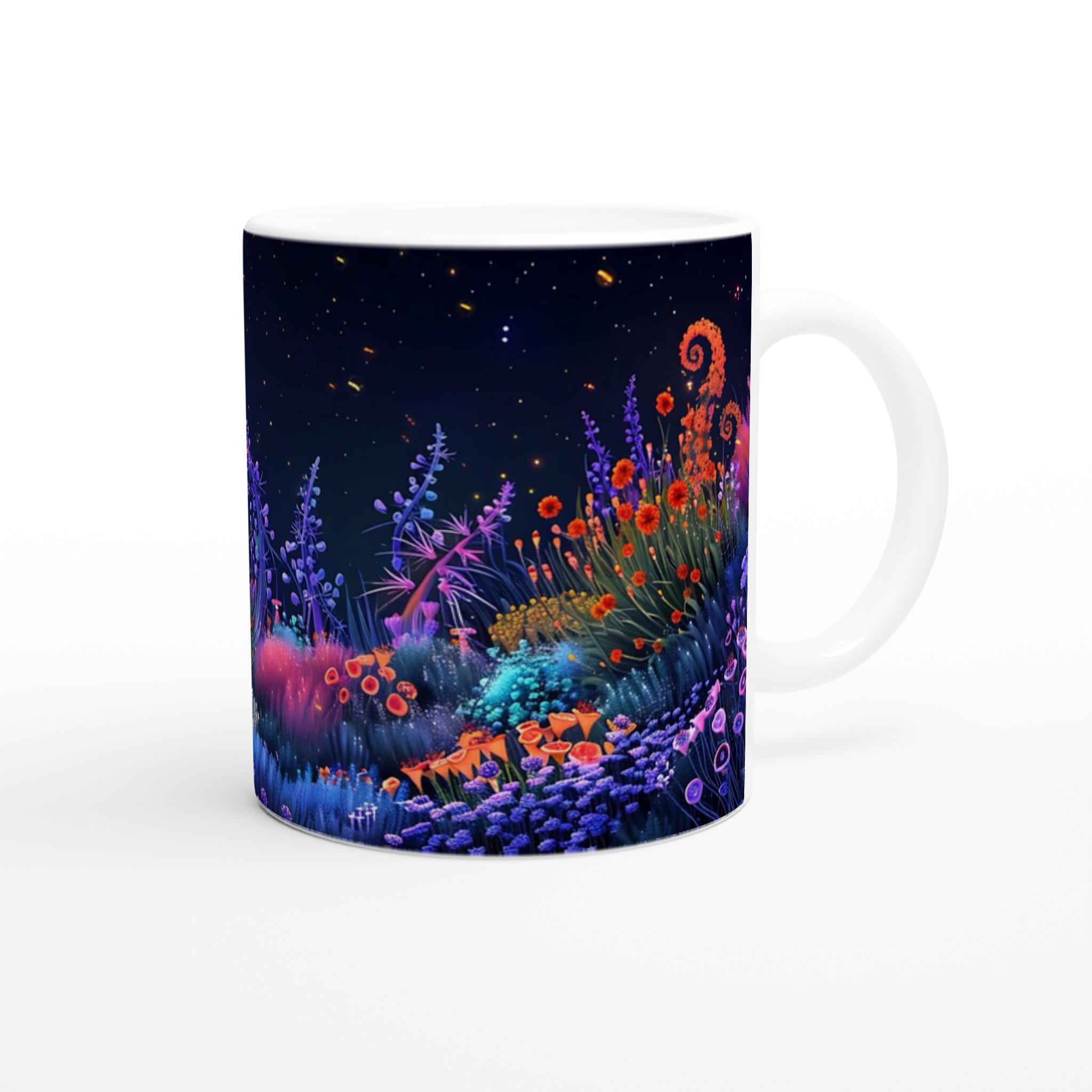 Magisk Nattblommor 11oz Keramikmugg – Drömsk Design i Färgstarka Nyanser 9 dfbc12ef-983e-4d1d-95cd-9ad3f6c872c2