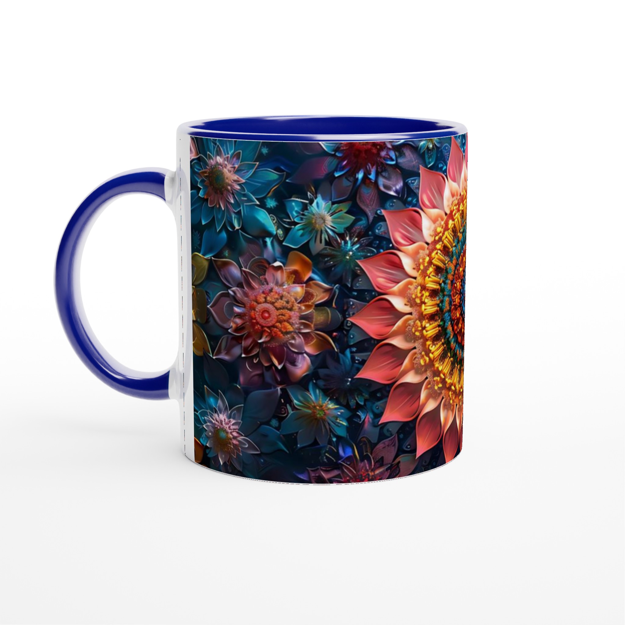 Kosmisk Blomsterglädje Keramikmugg - 11oz Mandala-Inspirerad Kaffekopp i Valfri Färg 2 dfcb256e-bbae-41e8-9cd3-0b3351da4867