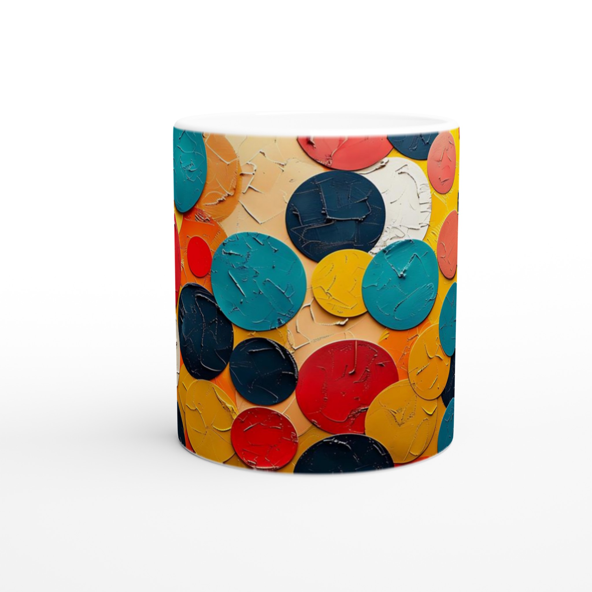 Abstrakt Pop Art Keramikmugg - 11oz, Levande Cirklar 8 dfda74d1-9d61-4f8e-ada8-7faad9d4aa94