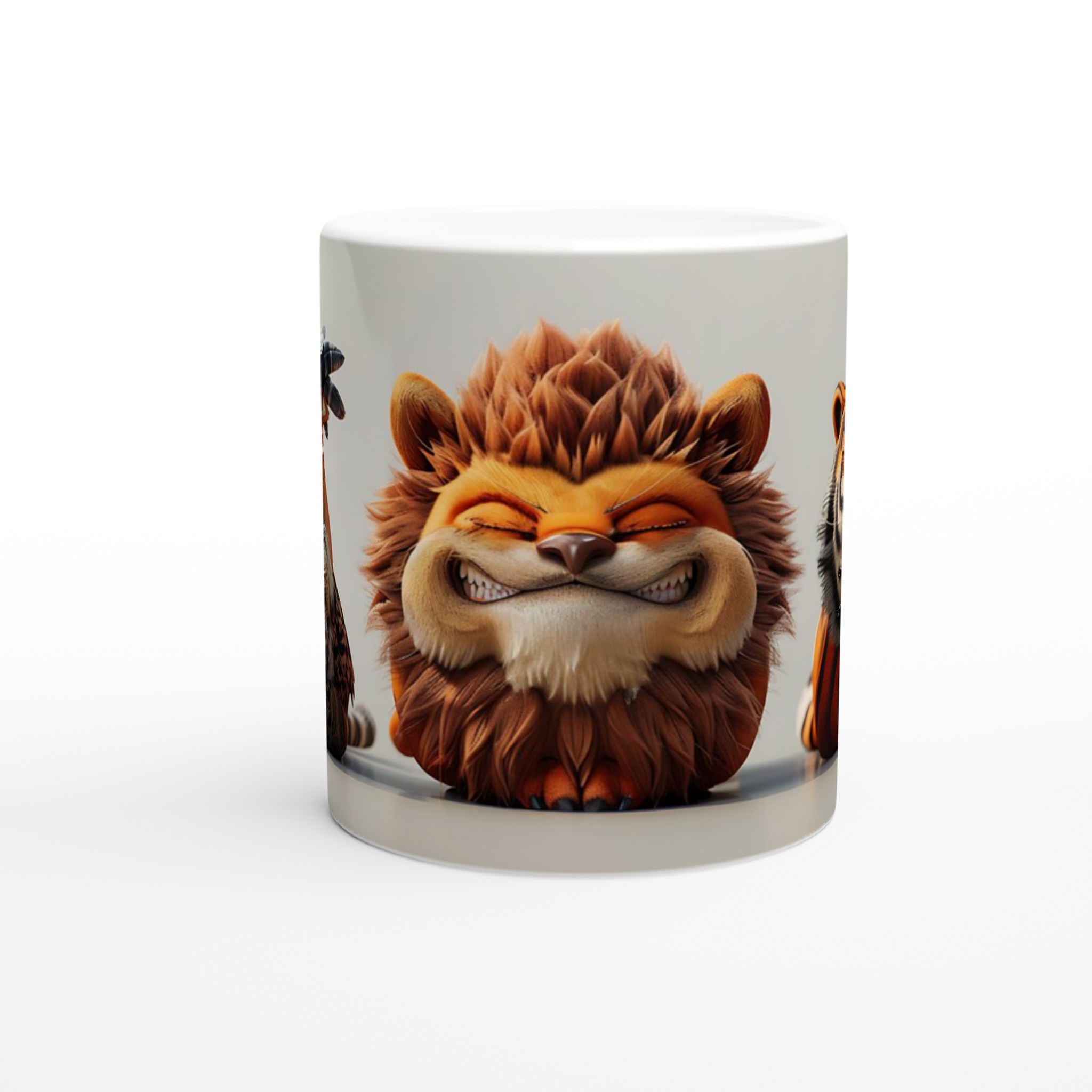 Humoristisk Djurmugg - Söta & Glada Vänner (Uggla, Lejon, Tiger) – 11oz Keramisk Mugg i Valfri Färg 8 dfe3a8e6-952e-4025-87fb-cdcb356dd02a