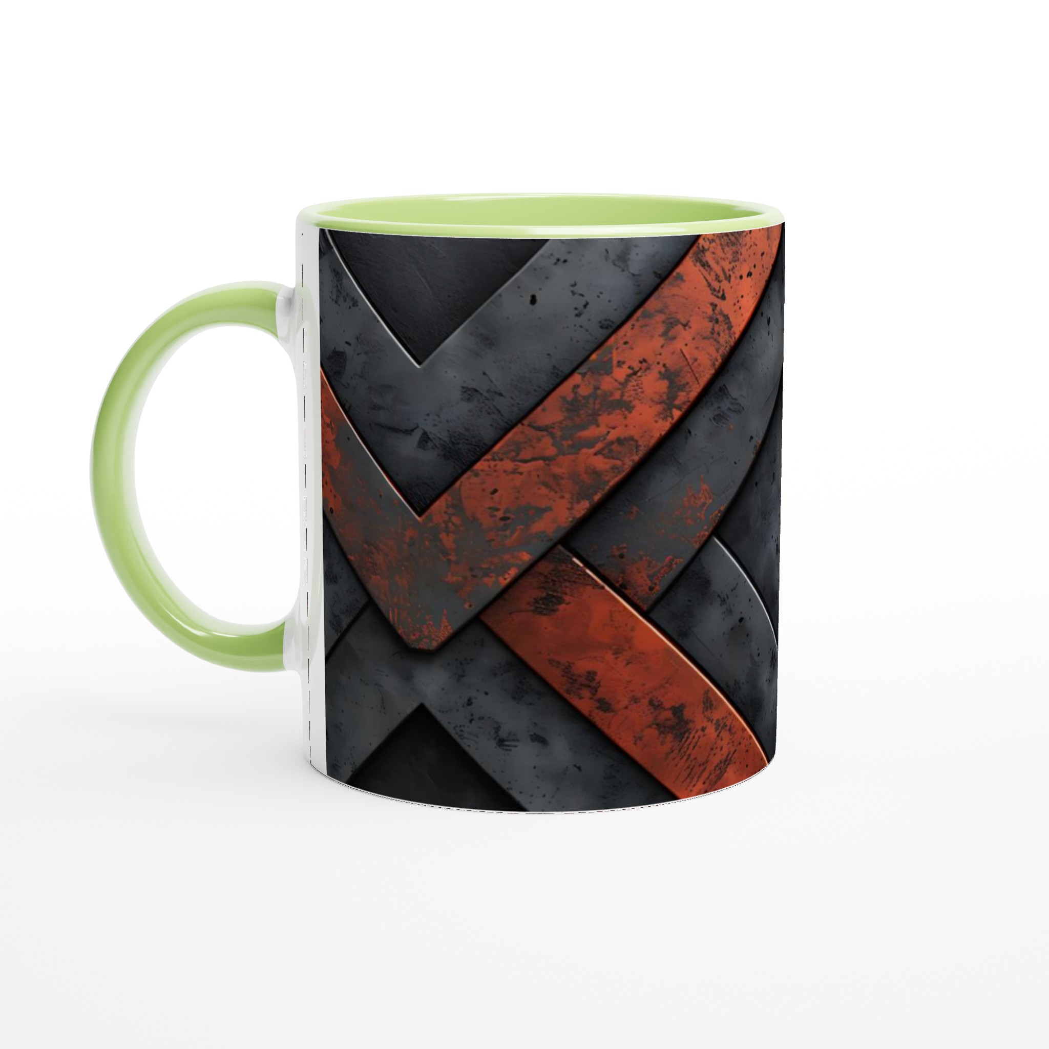 Vit 11oz keramisk mugg med rustik metall-inspirerad design i sju färgval 8 dff8967e-031f-432d-b517-c9425c0681cd