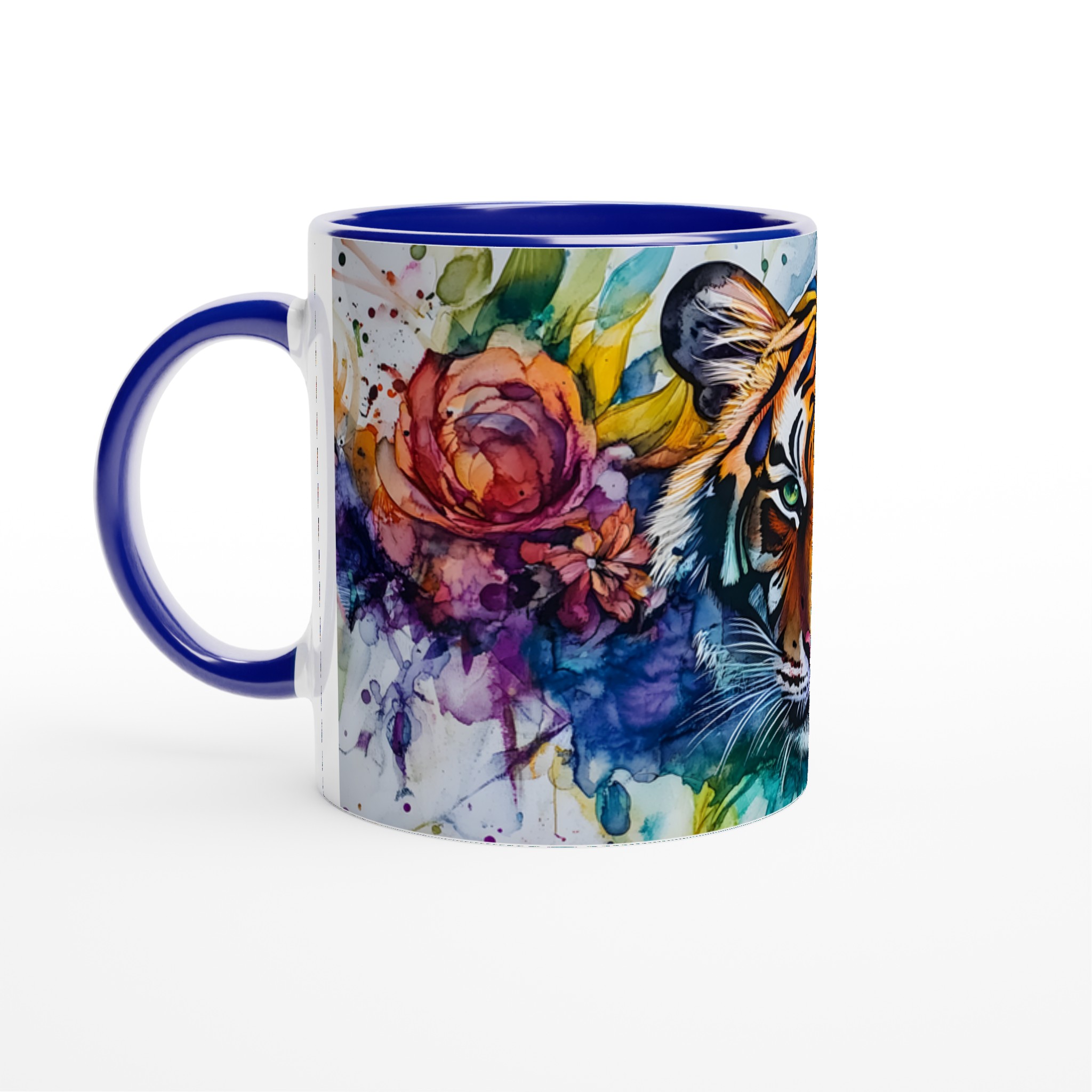 Konstfull Tiger Mugg: Färgstark Akvarell Design, 11oz Keramik – Välj Din Färg! 2 dfffd8b4-0631-4806-81e3-f4cd4f206a5b