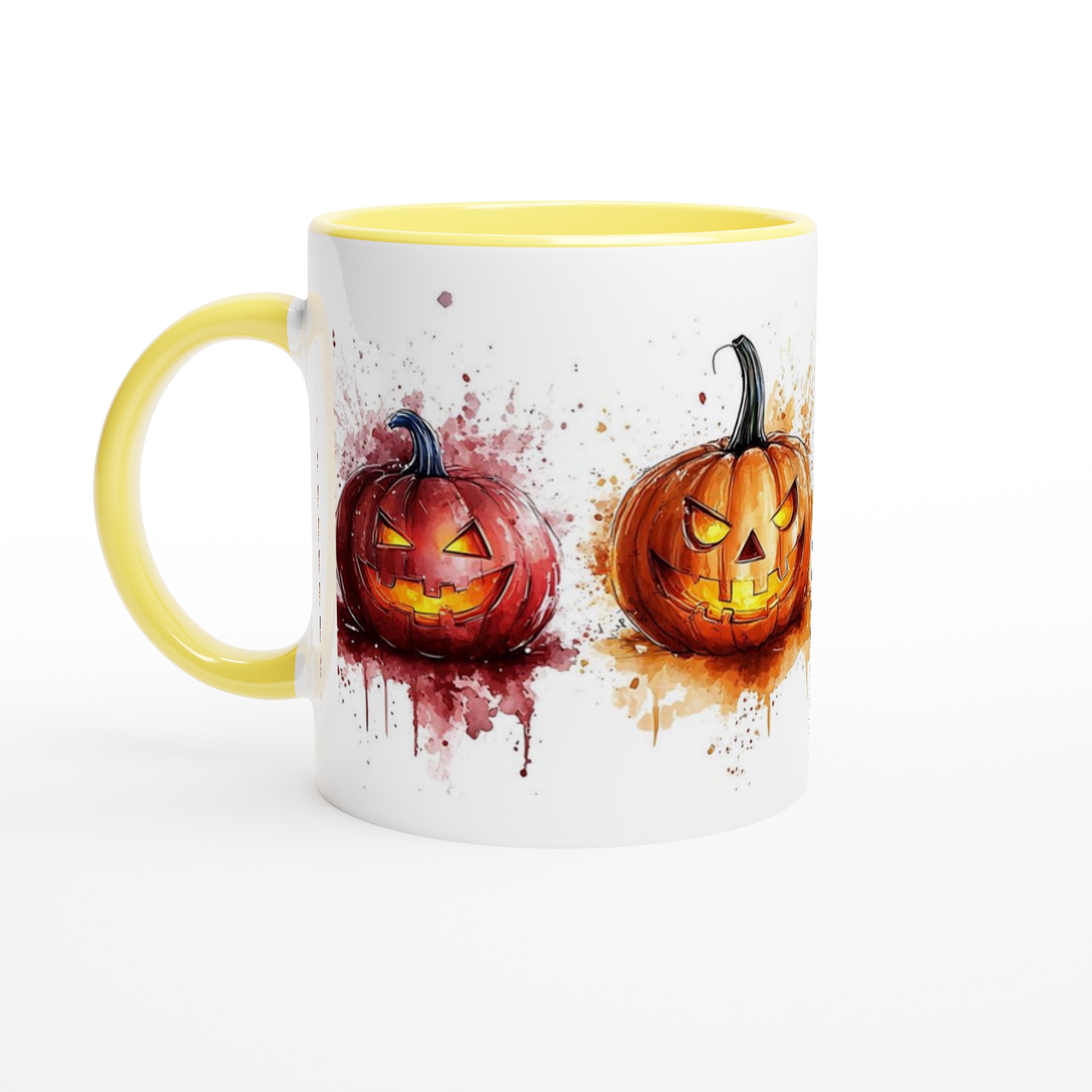 Spooky Pumpkins Akvarell 11oz Keramisk Mugg – Halloween Design i Flera Färger 3 e028b6e8-60cf-463f-923b-48df89ccabe7