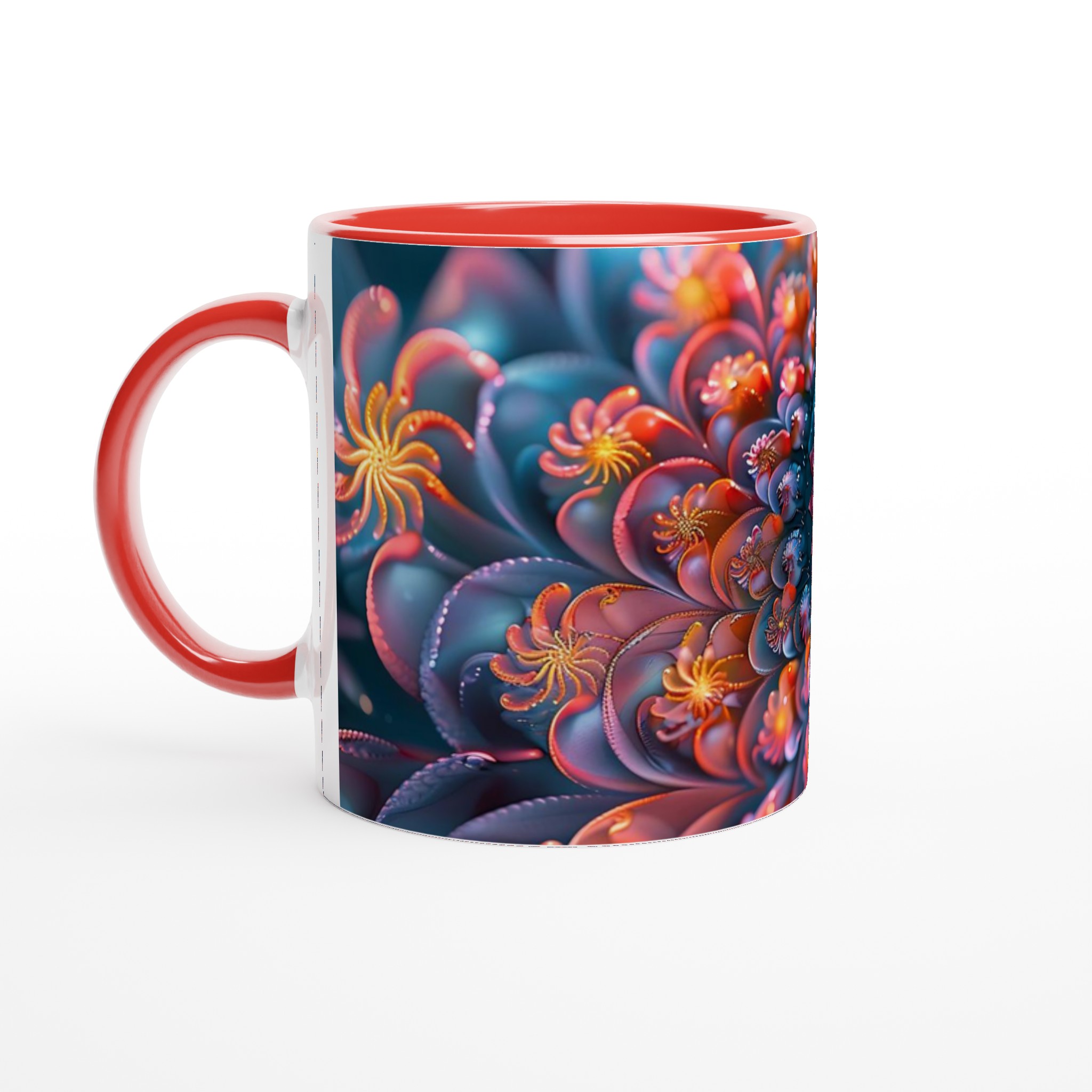 Abstrakt Fraktal Konst Mugg – Levande Blomsterdesign i Din Valda Färg 5 e042802f-c556-44ec-ac0c-5f3858030593