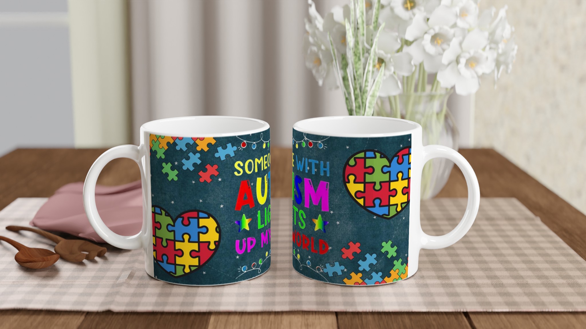 Ceramic Mug 11oz with Colorful Autism Puzzle Heart Design in Your Choice of Seven Vibrant Colors 10 e044d2b5-d2f1-48eb-8d57-18db993770d0