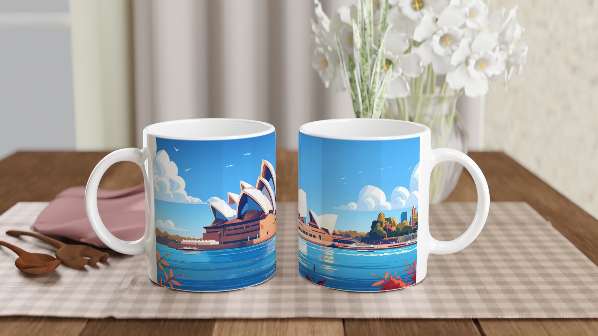 Sydney Opera House Konst Keramikmugg - 11oz Ikonisk Design, Välj Din Färg! 10 e0611753-9203-43e8-9166-f9659e388e17