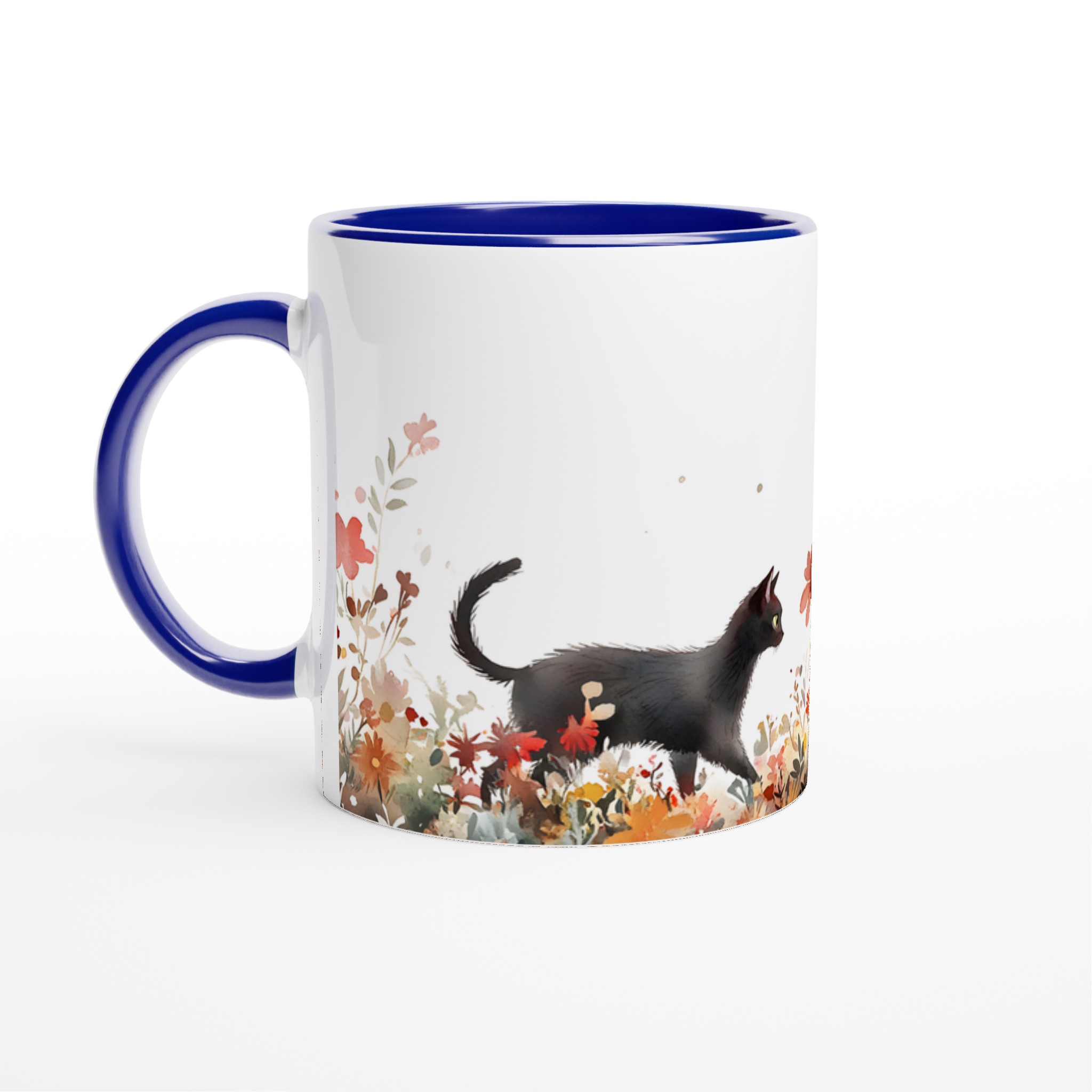 Magisk Katt & Höstblomster – 11oz Keramisk Mugg i Valfri Färg 2 e062cc8c-eca7-4f2d-8e8e-9d716ac9e8d1