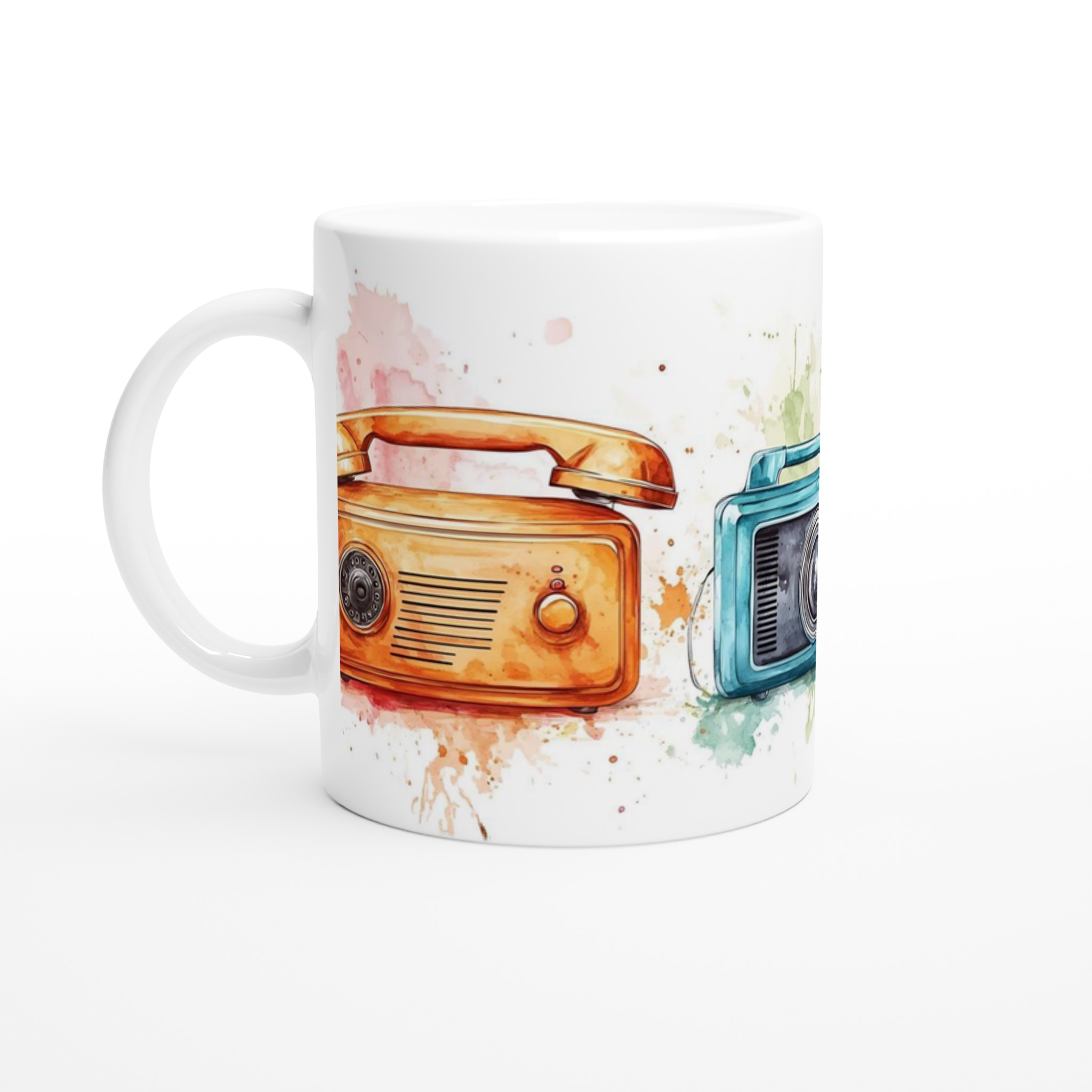 Retro Tech Vibes Keramikmugg – Din Favorit för Kaffe & Te i Akvarellstil 1 e0633278-bf58-4ba3-ab1b-c30f5e4f2d4d