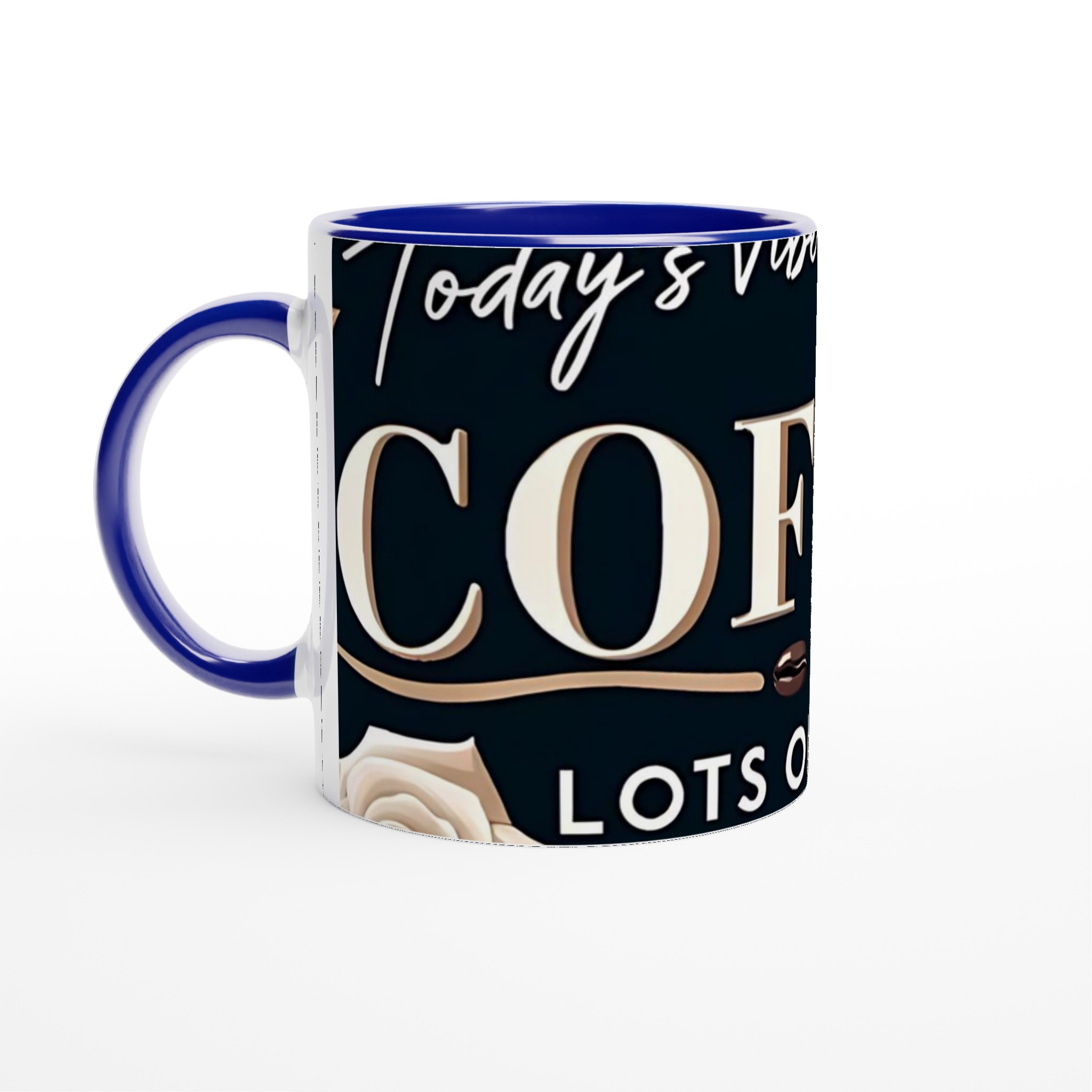 Muggen "Today's Vibe: Coffee" - 11oz Keramisk Mugg med Gulddetaljer & Djurmönster – Välj din färg! 2 e077da8c-691c-4d16-b04b-3390af241a53