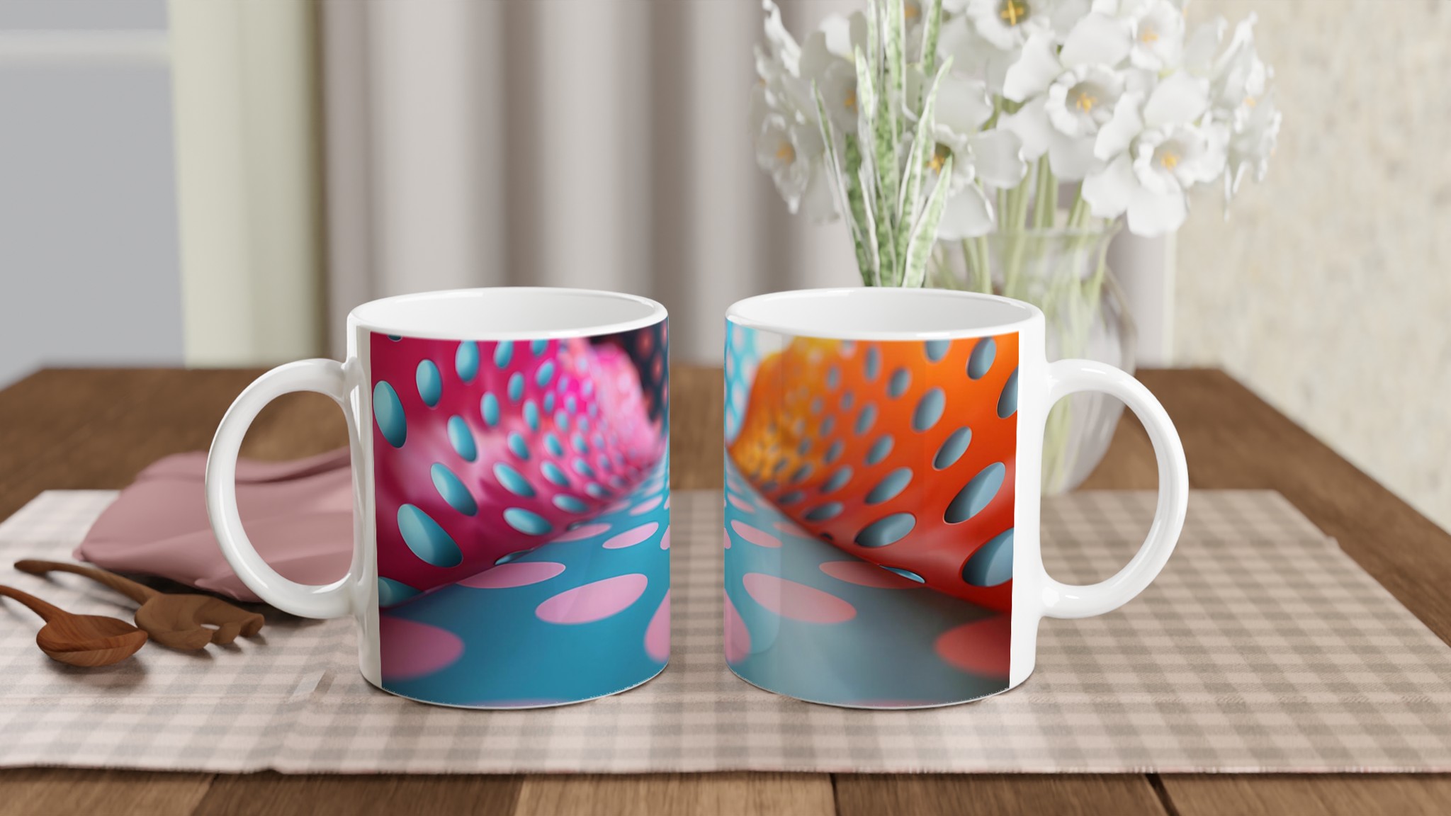 Abstrakt Mugg i Pop Art-stil – 11oz Keramisk Kaffemugg med Lekfulla Prickar, Finns i Flera Klara Färger 10 e1027d86-f038-465e-be7e-b8a15c9527fc