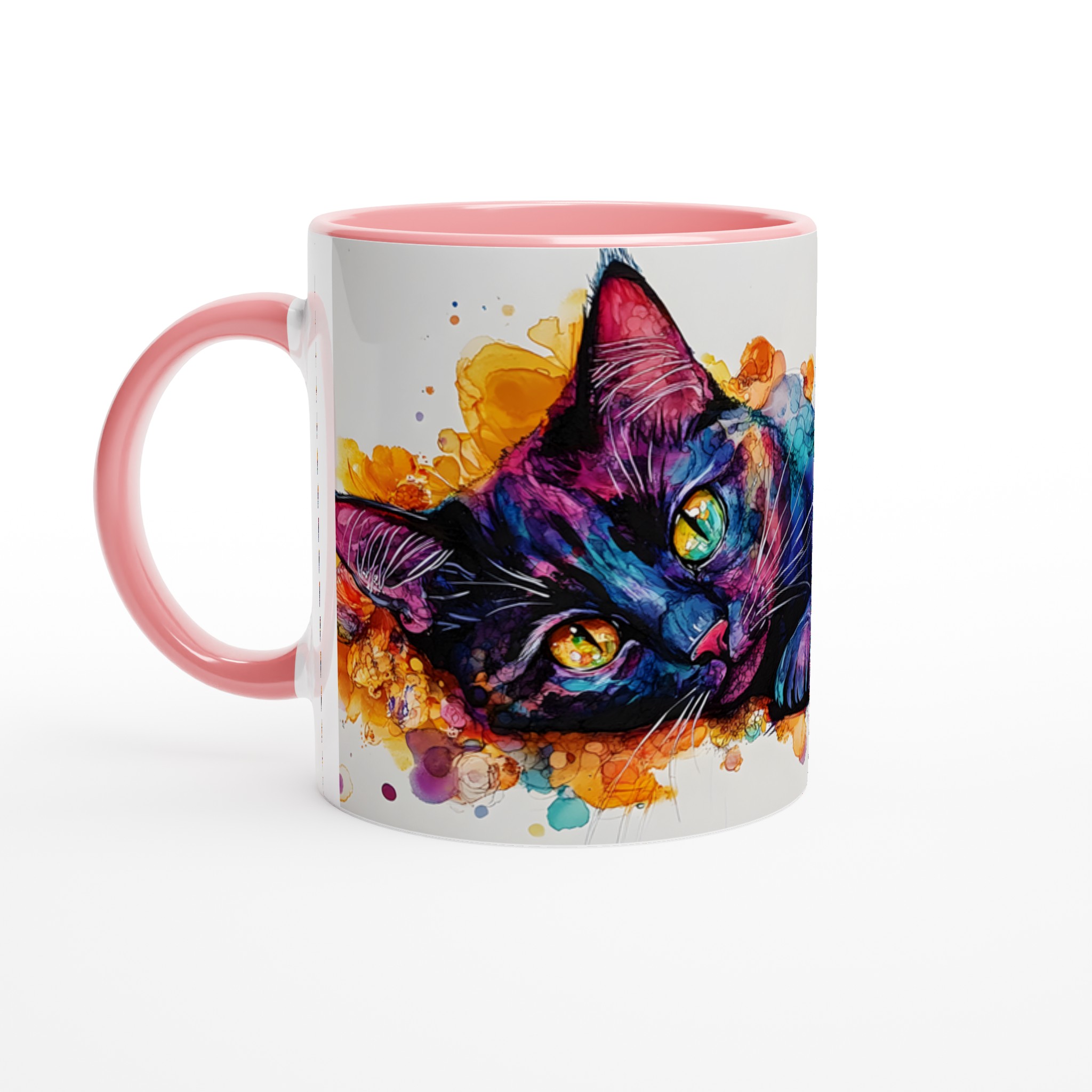 Konstfull Katt Keramikmugg – Färgglad Akvarelldesign i Ditt Val av Färg 6 e1125cc0-81f2-416a-9b2c-e42cb43a9a0b
