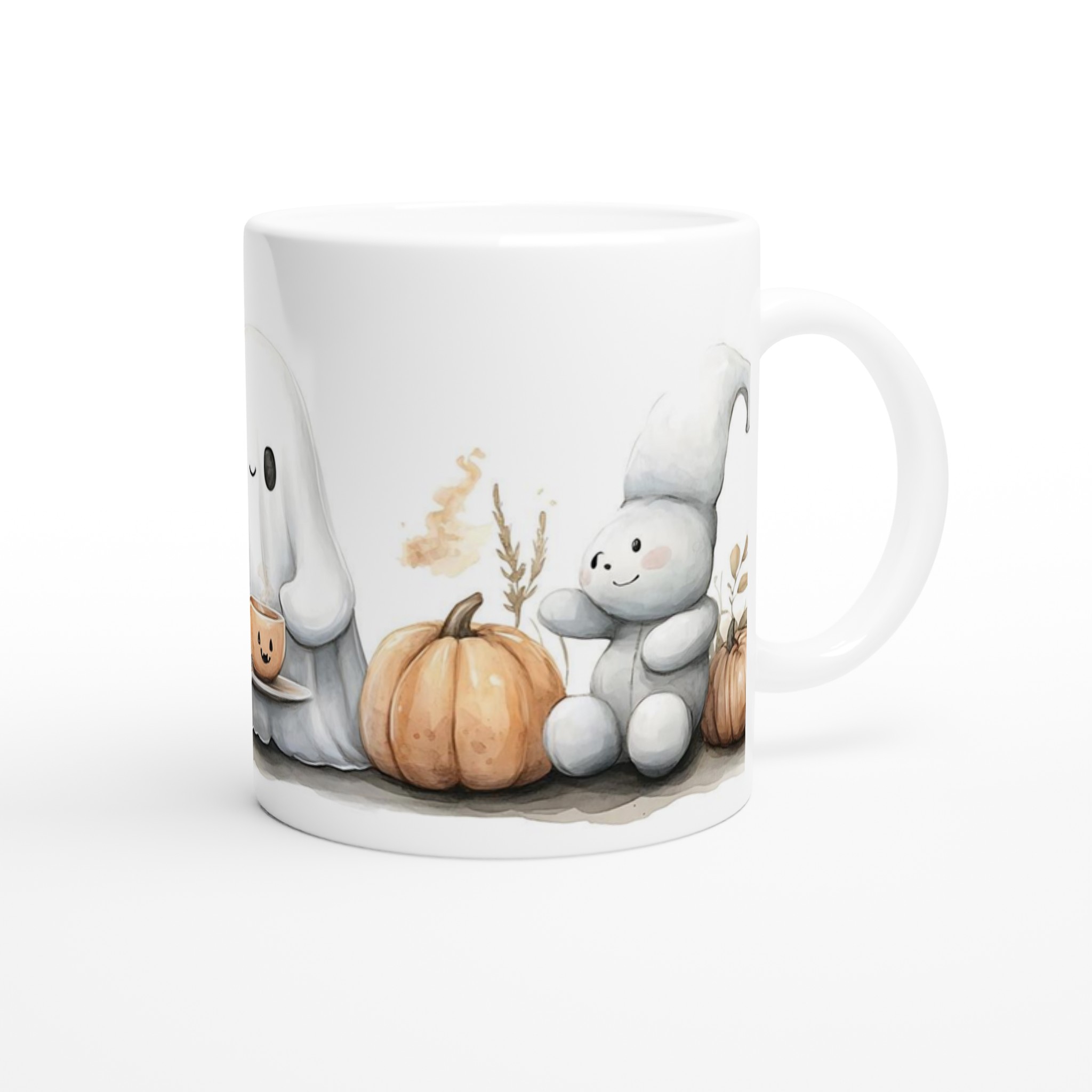 Mysig Spök- och Djurvänner Mugg – Söt Akvarelldesign för Kaffe & Te i Flera Keramiska Färger 9 e12ad546-213c-4bdf-852c-fc2b8907d44a