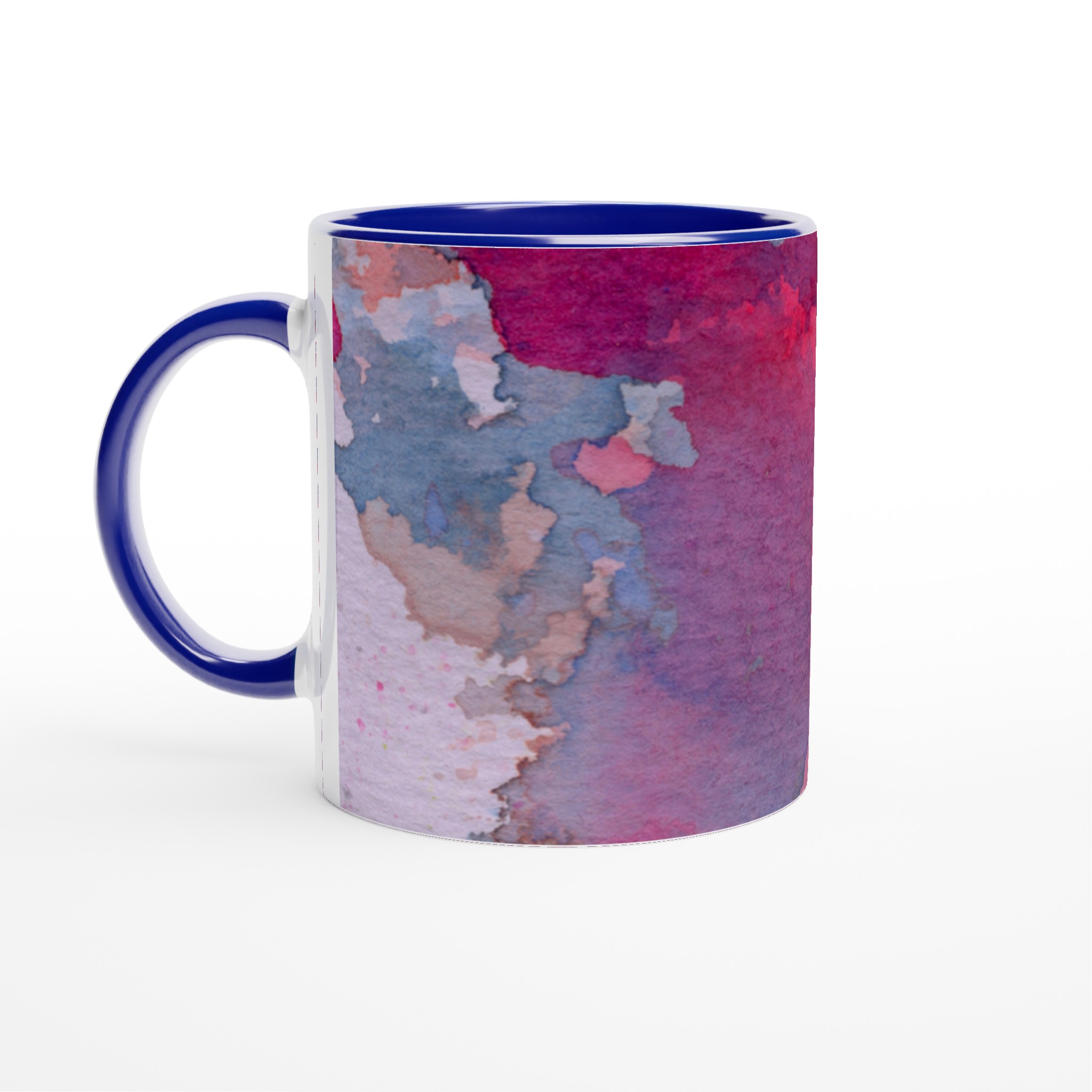 Vit 11oz keramisk mugg med konstnärlig vattenfärgsdesign i flera färgval 2 e14acb8d-9fab-4e9e-8fd5-769925a6fee8