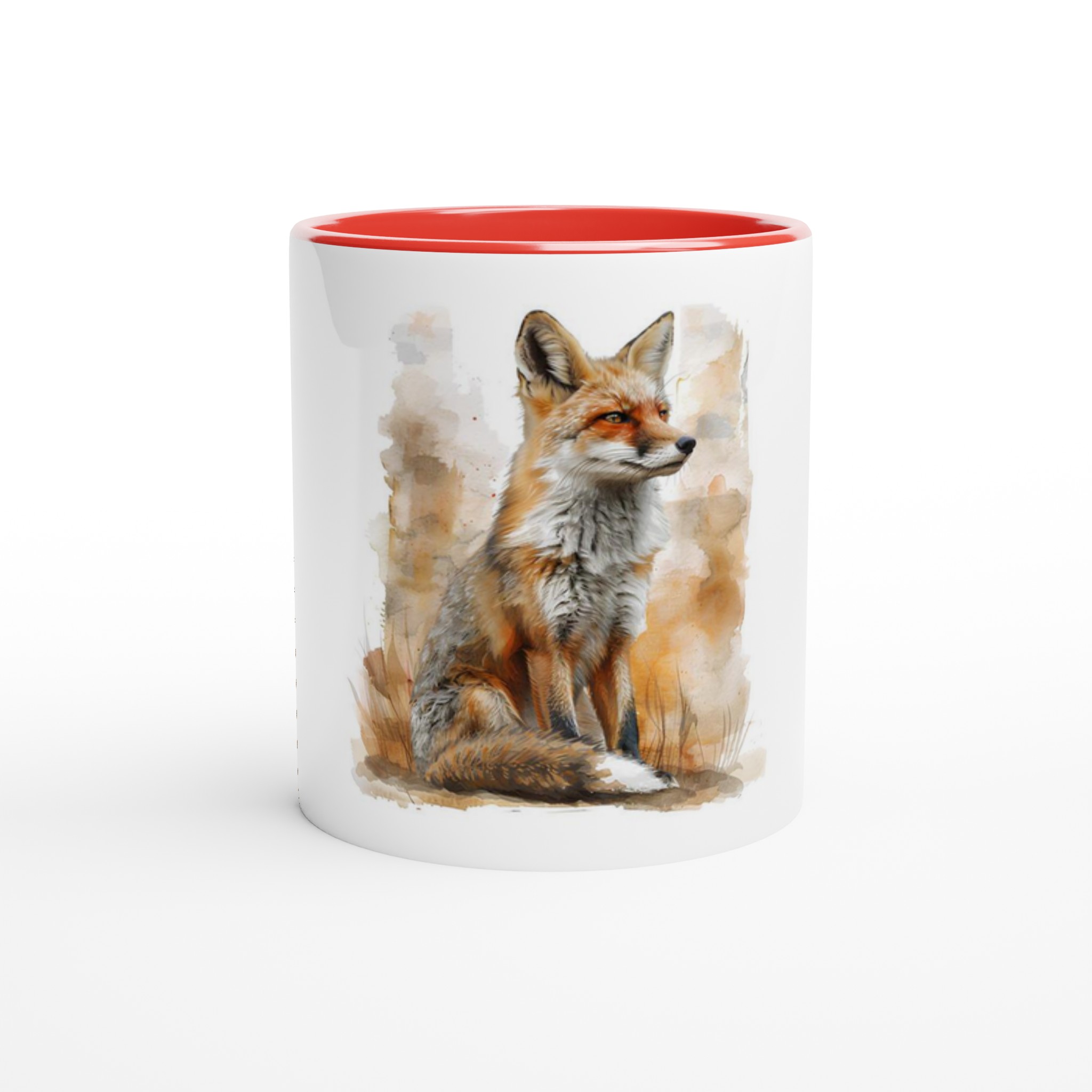 Vacker Akvarellräv 11oz Keramikmugg – Färgglad insida för naturälskaren i dig 2 e1720d1d-7312-4509-8749-91726c6c4aaf
