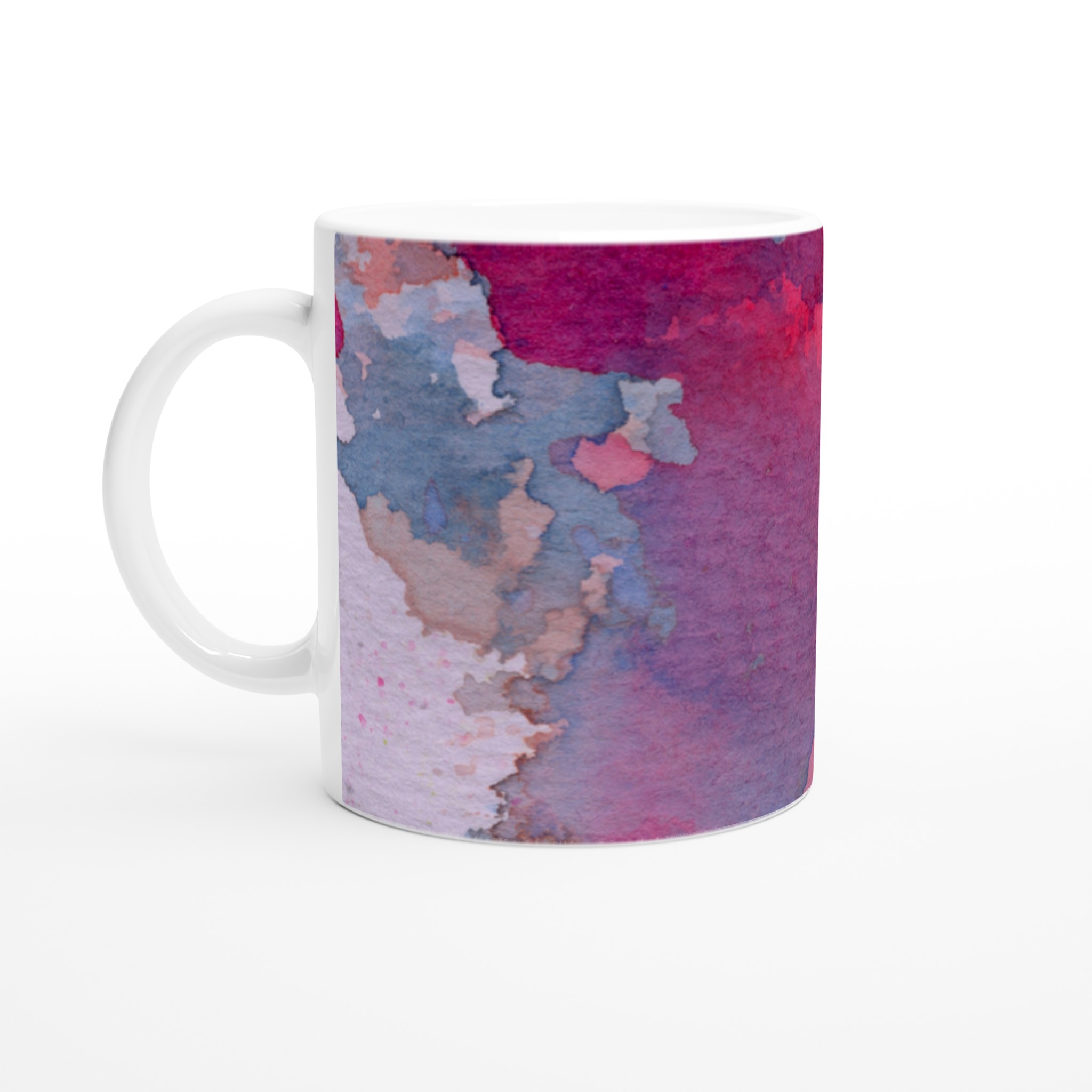 Vit 11oz keramisk mugg med konstnärlig vattenfärgsdesign i flera färgval 1 e178aacc-addd-4cea-9f04-2be3e505703a