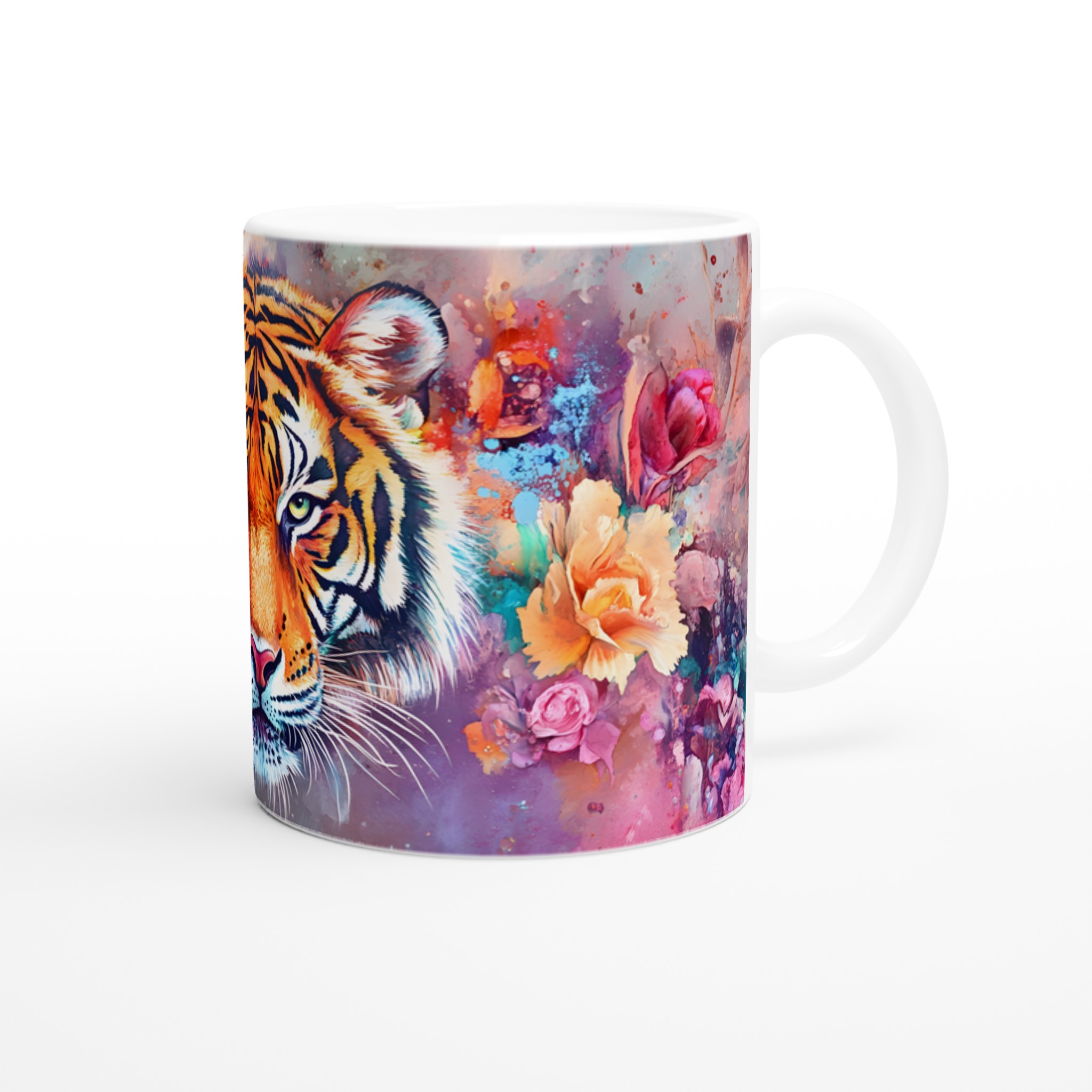 Abstrakt Tigermugg - 11oz Keramisk Kaffekopp med Färgstarkt Vattenfärgstryck, Välj Din Favoritfärg! 9 e179e2ac-0bf2-40c1-bb4c-9f59860db746