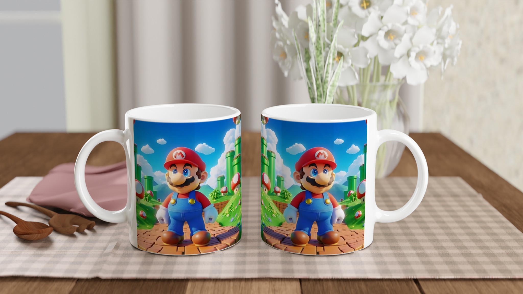 Vit 11oz keramisk mugg med färgstarkt och lekfullt spelmotiv i sju glada färger 10 e1a86685-3c60-4ba7-93a6-398f7c84aa07