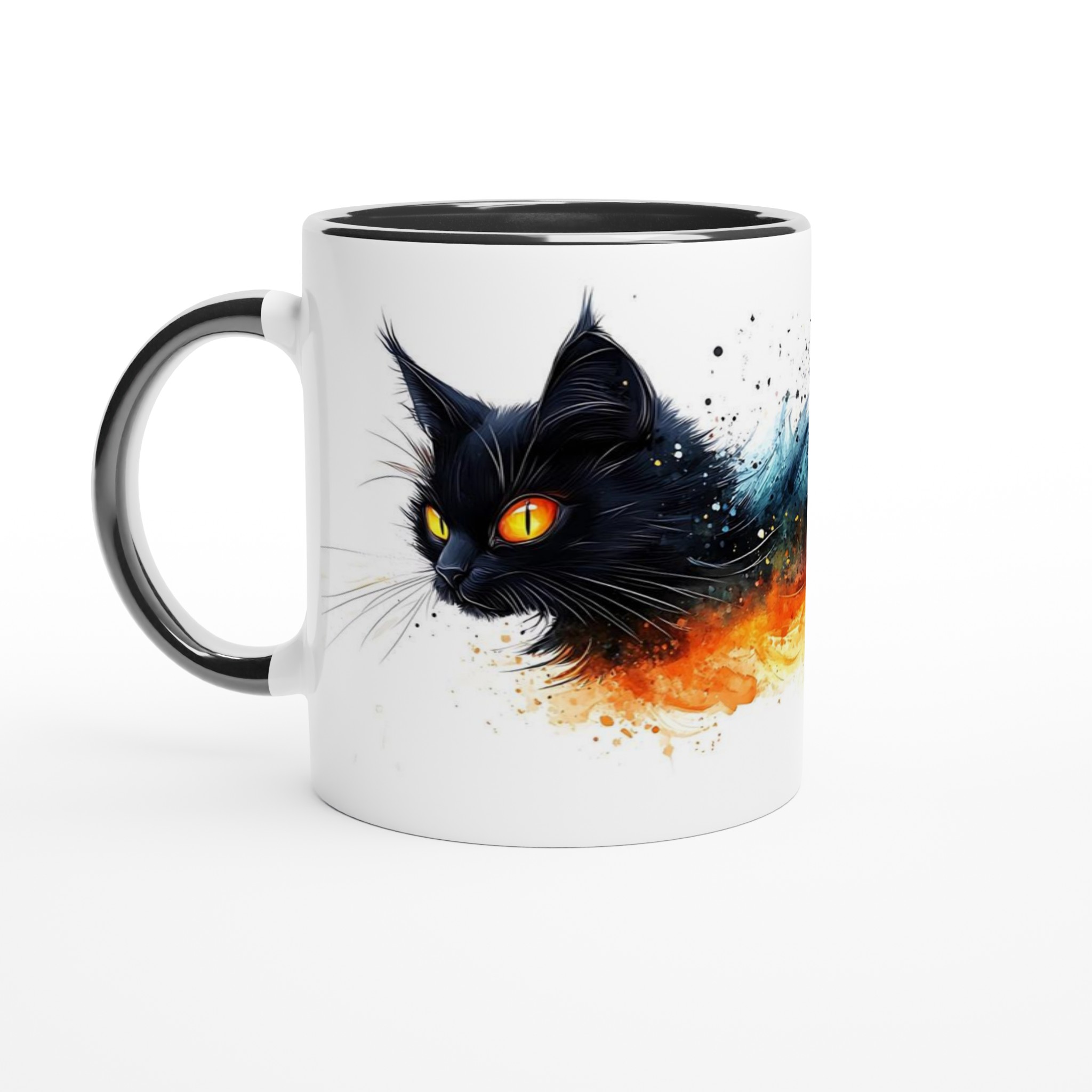 Mystisk Svart Katt Keramikmugg - Eld & Is Akvarell Konstverk i 7 färger 4 e1b88117-4468-4be5-8b86-e122e9614f5e
