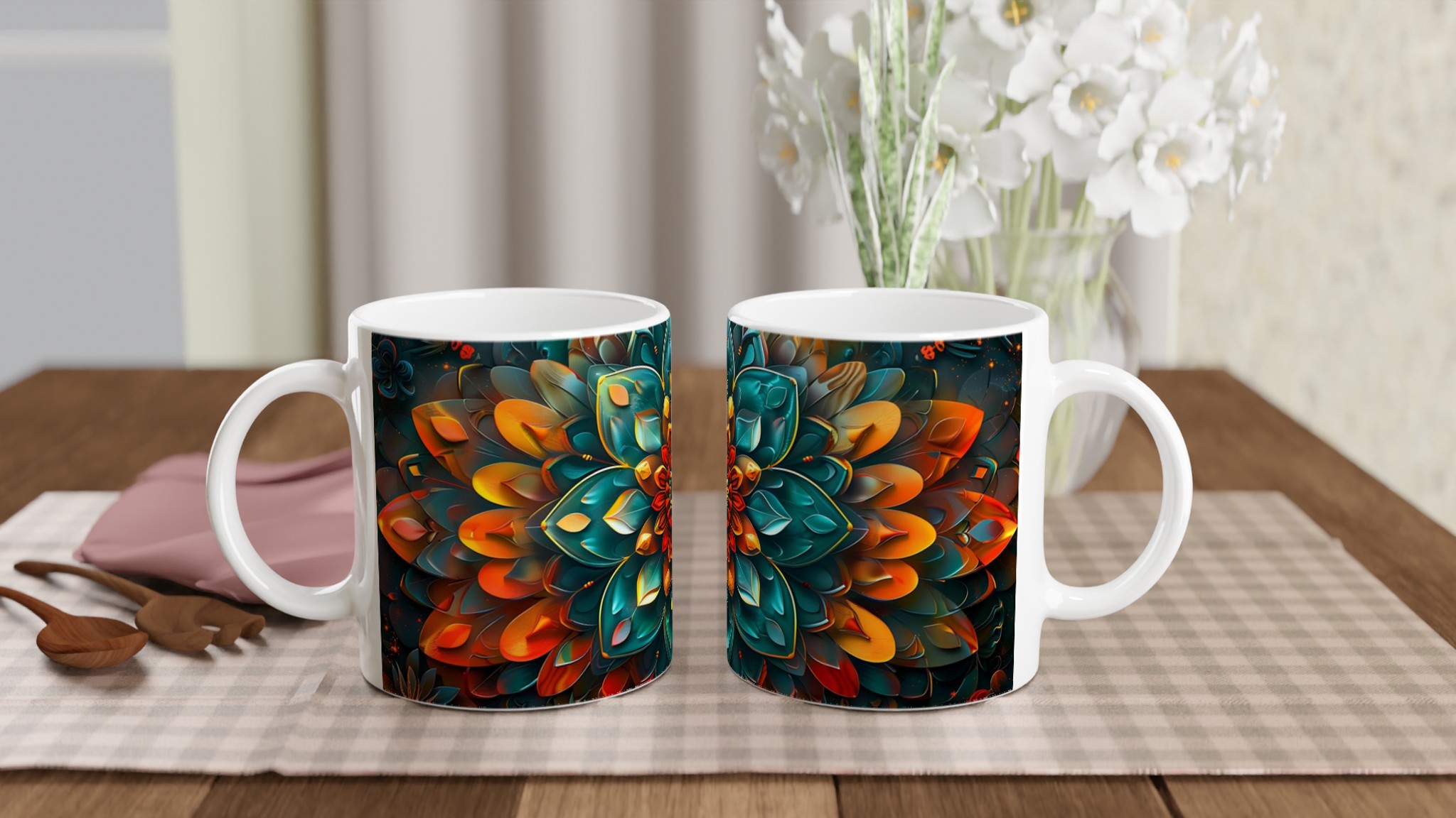 Abstrakt Mandala 11oz Keramikmugg – Strålande Design för Kaffe & Te i Flera Färger 10 e1c3b8d4-f3aa-4d88-b9dc-9001ea8ca80f