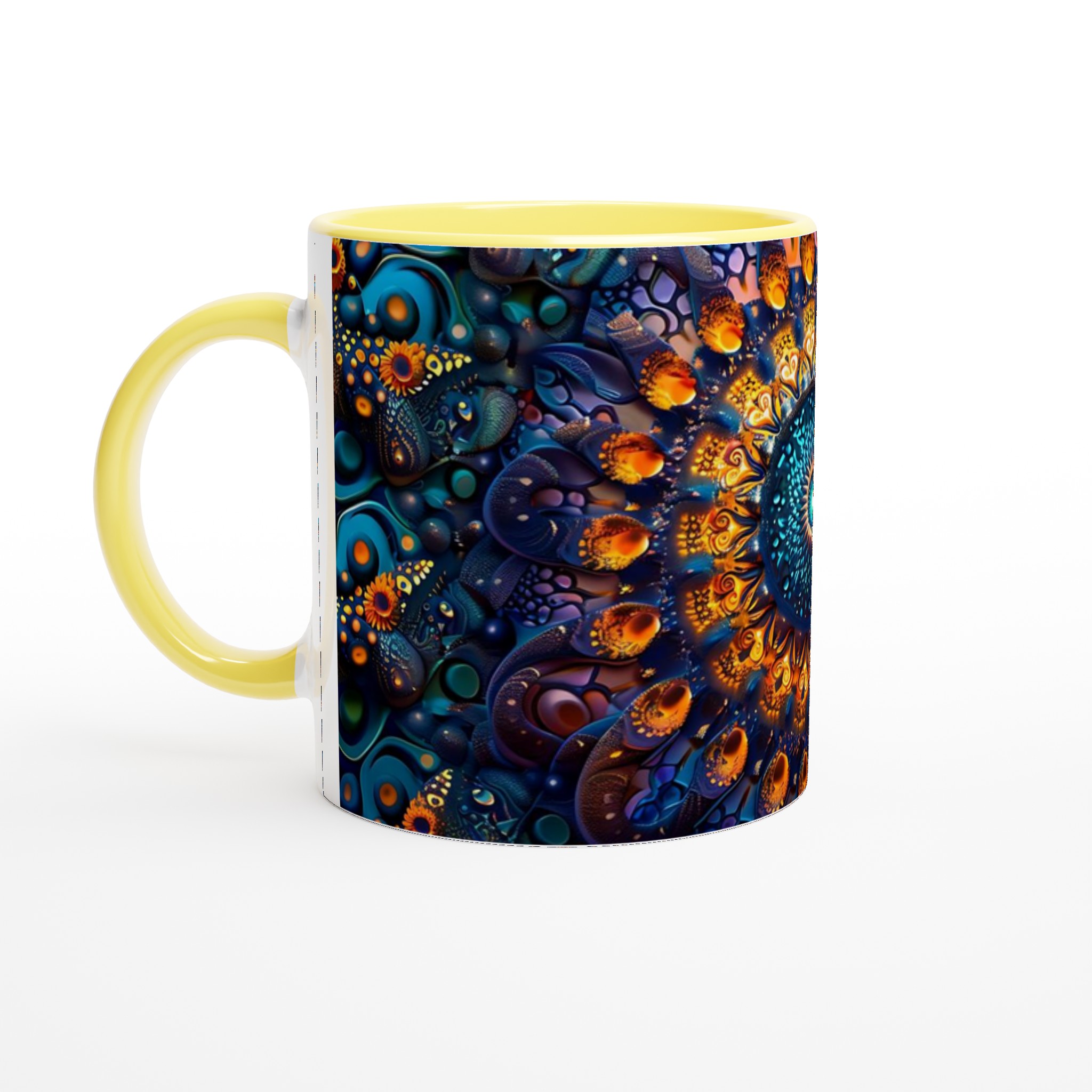 Kosmisk Mandala Mugg – 11oz Keramikmugg med Mystisk Abstrakt Konst i Guld & Turkos 3 e2046e6d-67fe-4960-a351-8cdb4394196c