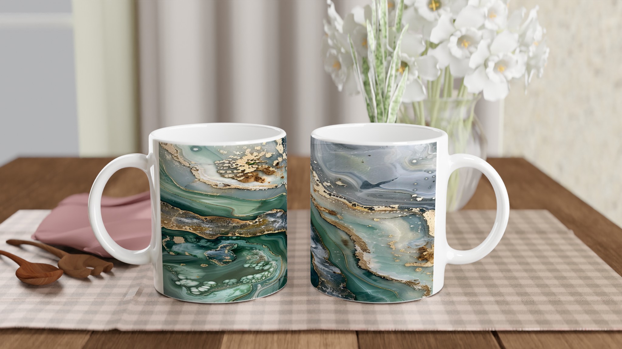 Abstrakt Smyckad Keramikmugg 11oz – Marmor- och Guldskimrande Design i Olika Färger 10 e234ed1d-3dbc-4622-8bb7-faaa96a92ae6