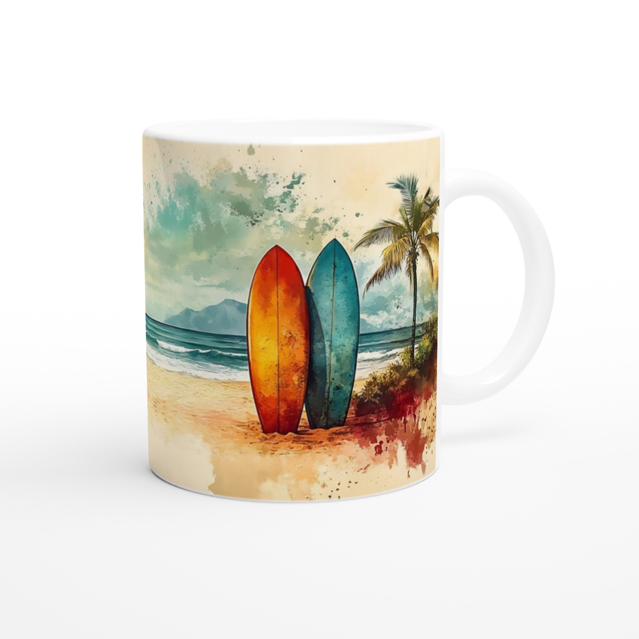Summer Dreams Keramikmugg - Akvarell Beach & Surfmotiv i Väljbar Färg 9 e2554109-2f25-46be-b8c7-738be2a6a2fb
