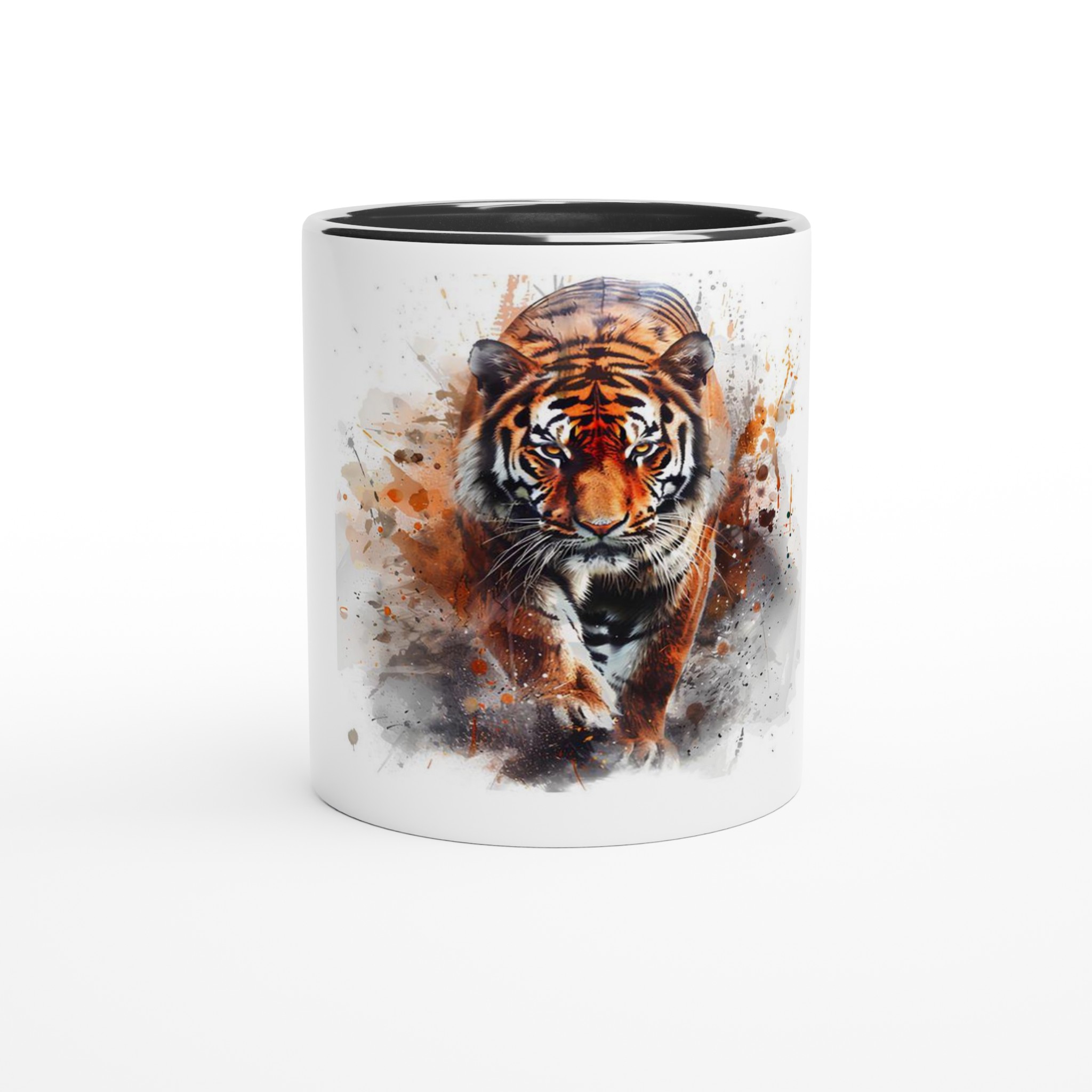 Majestätisk Tiger Akvarell 11oz Keramisk Mugg – Färgad Insida & Handtag i sex djärva nyanser 6 e26bcb55-2a74-4202-a4d9-0b90443d8f31