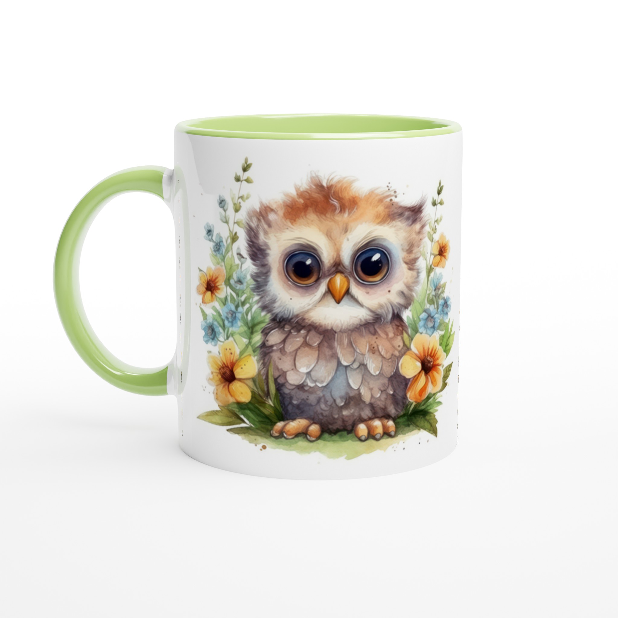 Vit 11oz Keramisk Mugg med Charmig Ugglemotiv i Väljbar Färgpalett 7 e297a78f-f6f2-478f-8786-41a27ffb5dec