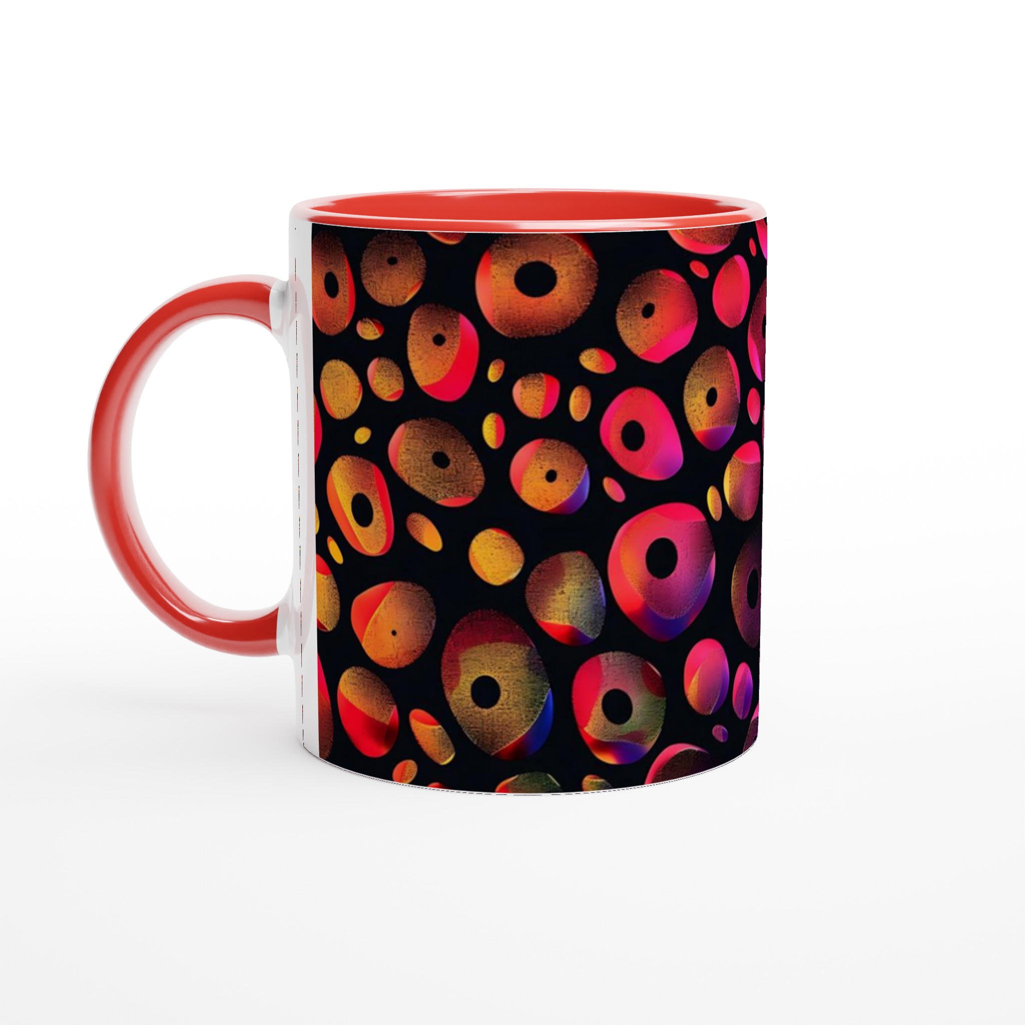 Abstrakt Neon Bubbel Keramikmugg - 11 oz Kaffemugg i Ditt Val av Färgstarka Nyanser 5 e2a1dc3d-32e3-4a8e-9e78-94e98cb98ccb