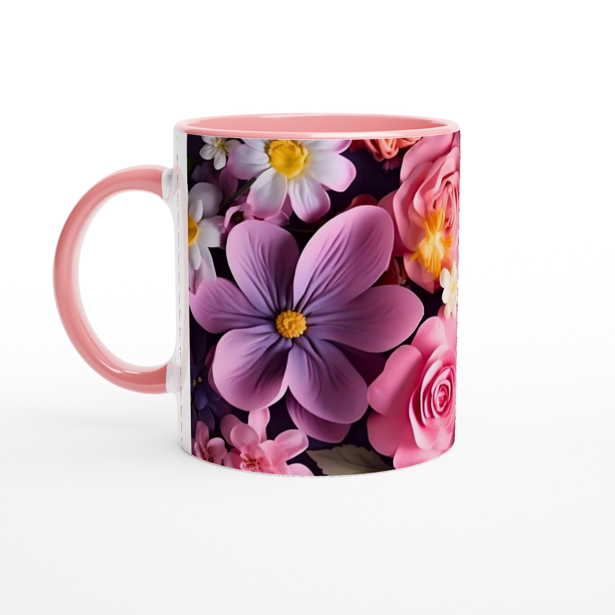 Elegant Vit 11oz Keramisk Mugg med Blomsterprakt i Flera Färger 6 e3028e3c-3592-46ed-9c33-52956bc252e0