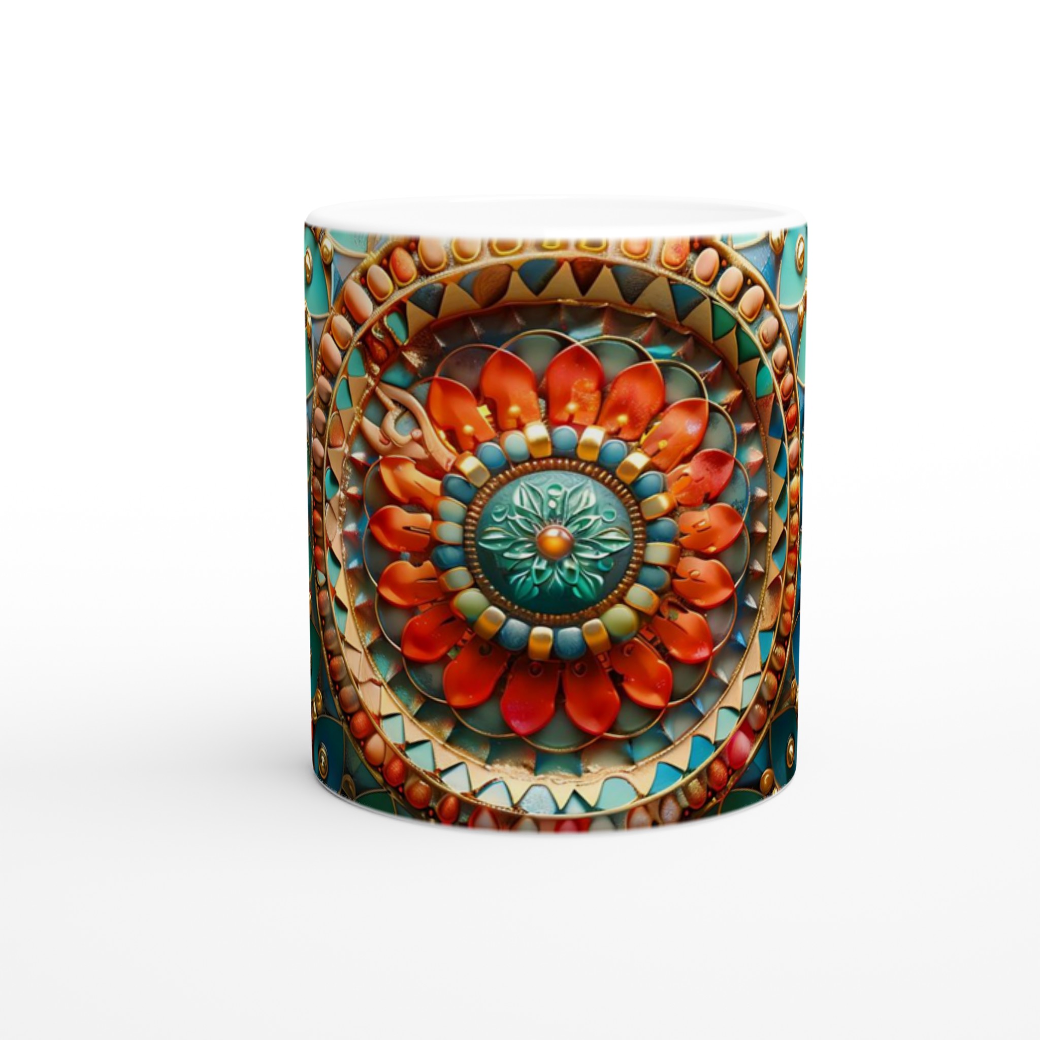Mångfärgad Orientalisk Mandala Keramikmugg – 11 oz Vit Mugg för Livliga Tryck 8 e369c708-5f62-453c-9429-33df14d83474