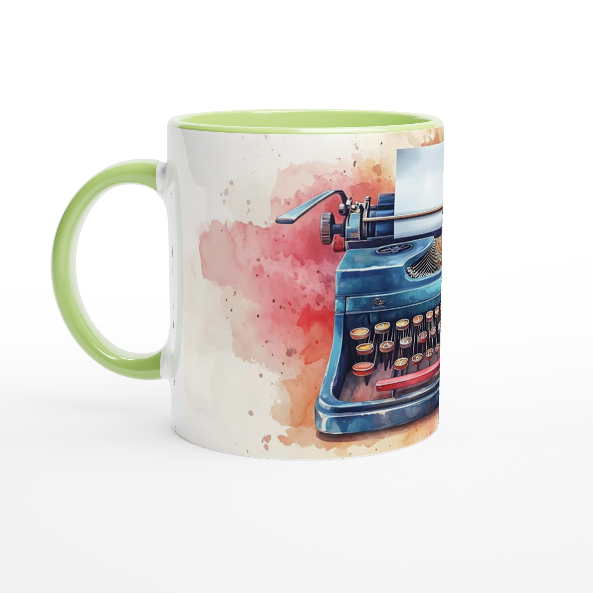 Retro Skrivmaskin Mugg – Konstnärlig Akvarelldesign i Flera Färger 7 e38d6cc0-9300-4242-a6b6-21d462913547