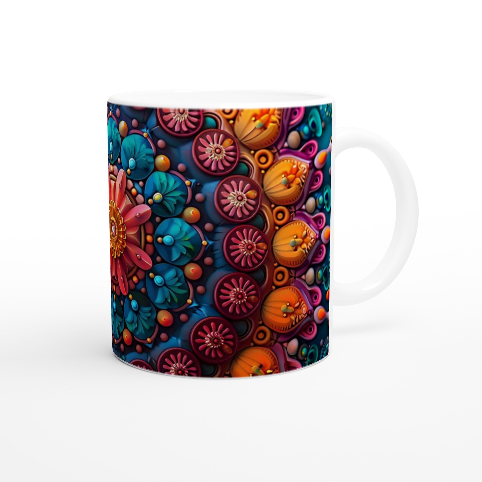 Mångfärgad Mandala Keramikmugg - 11oz, Levande Design i Valfri Färg! 9 e3915202-5368-4488-9312-a6e603e7ee28
