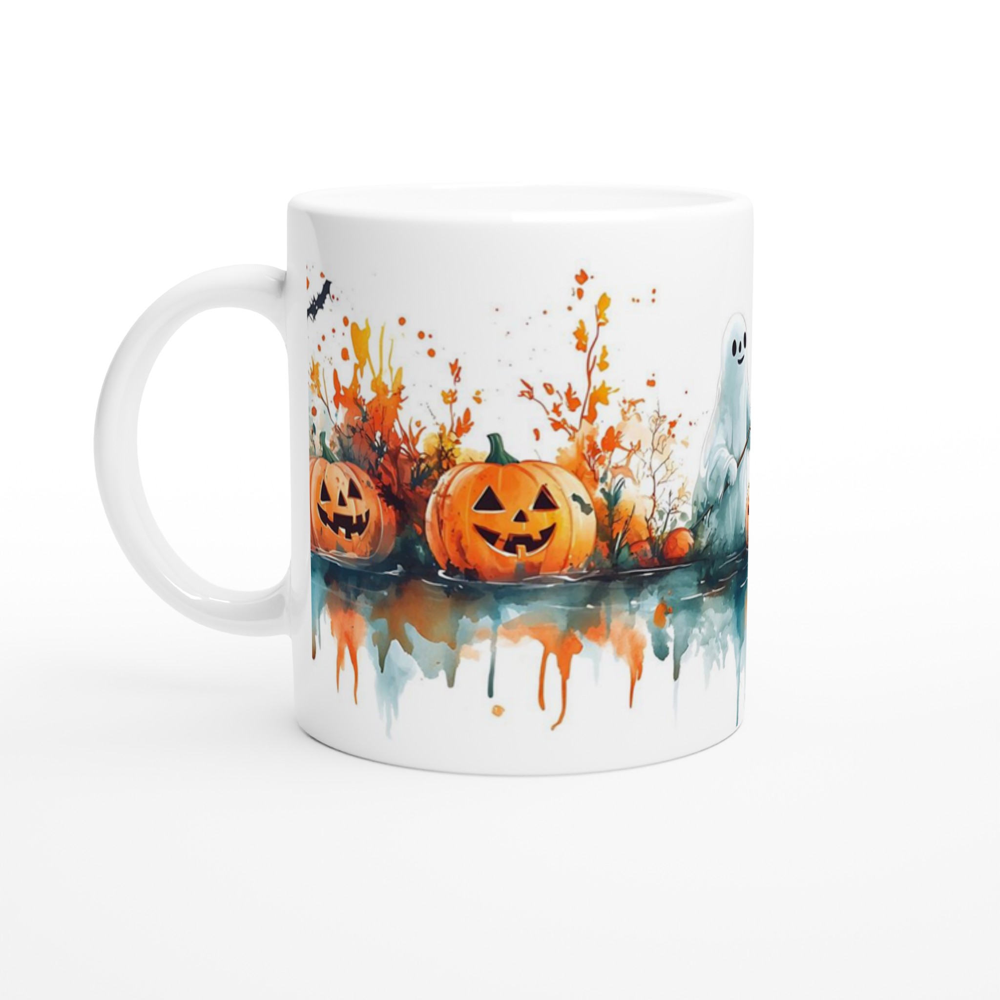 Bus eller godis? Spöket och Pumpan 11oz Keramisk Mugg – Färgglad Halloween Akvarell 1 e3ae6a3c-497c-4077-9a8c-28bf0da3fc67