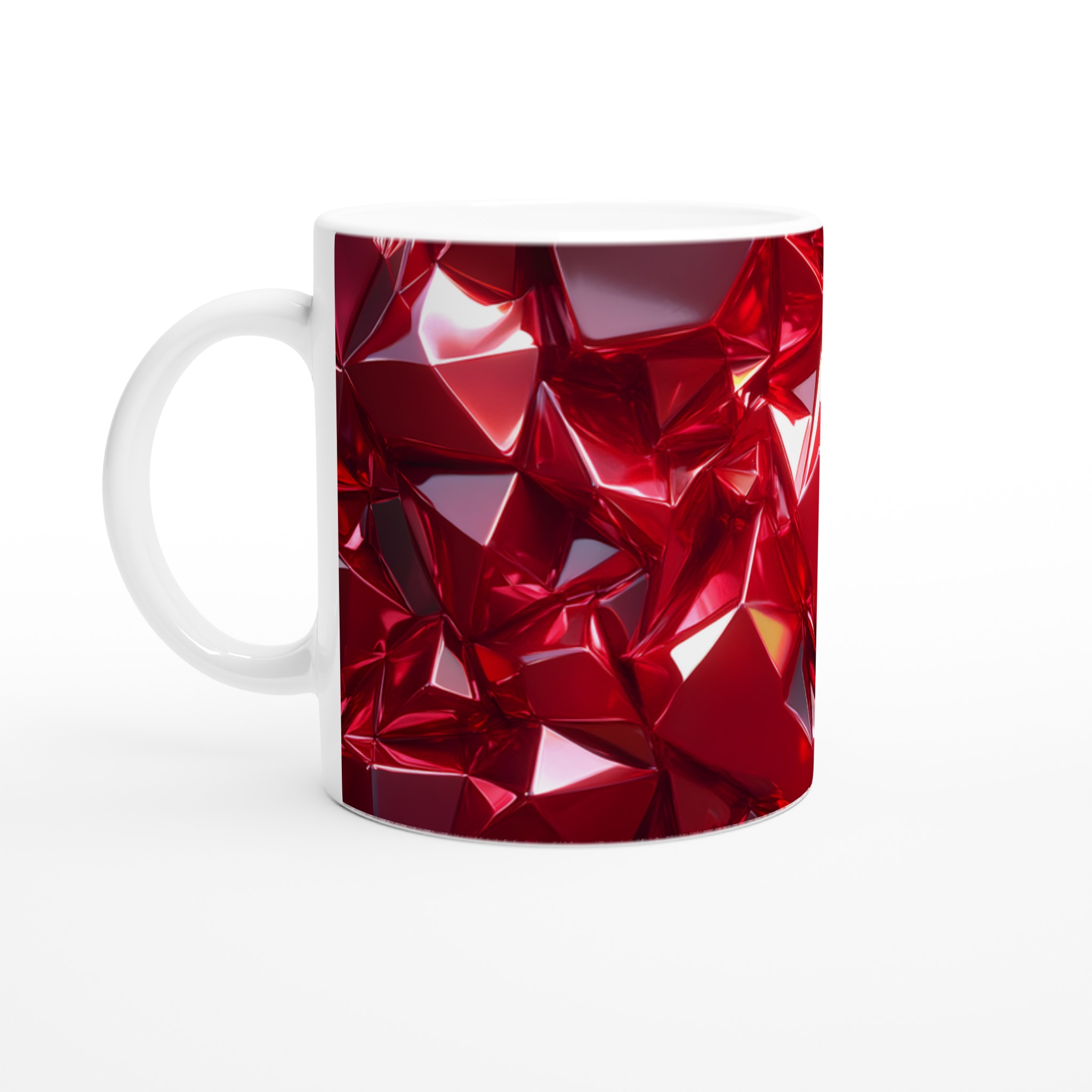 Rubinröd Fasetterad Keramikmugg – Glänsande 11oz Kaffekopp i Valfri Färg 1 e3e077e8-0005-40d7-8501-2b44df22f30e