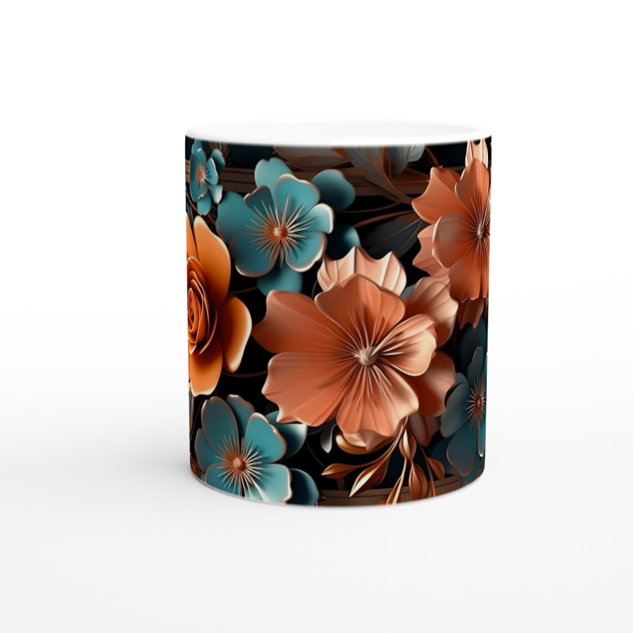 Elegant Floral Ceramic Mug – 11oz in Your Choice of Vibrant Colors 8 e3f5d578-5a6b-4c5b-bd64-b997bd7782ec