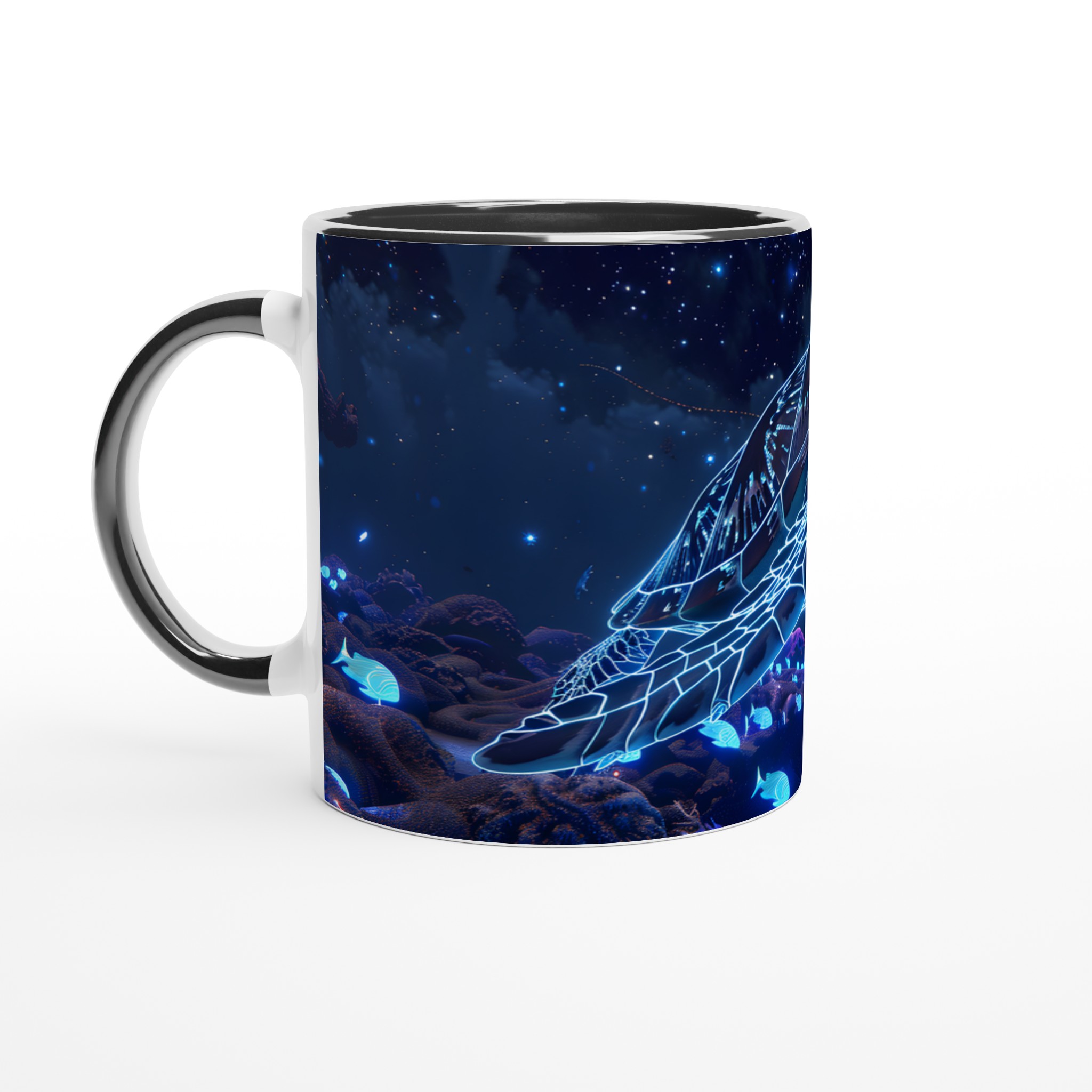 Glödande Neon Havssköldpadda 11oz Keramisk Mugg – Drömsk Akvatisk Design 4 e3f6c021-d181-44f0-bec3-0c42e920ed23