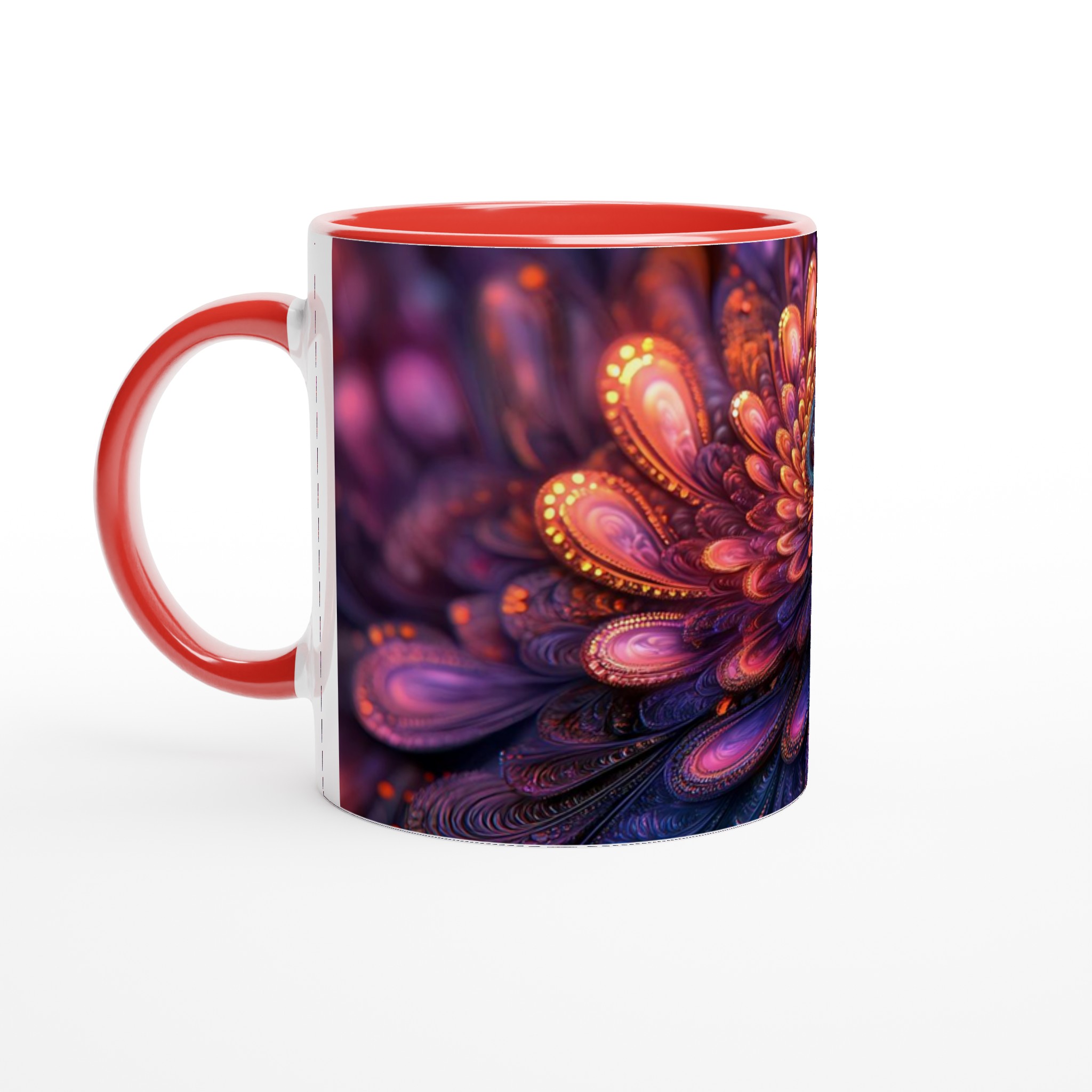 Kosmisk Blomster Keramisk Mugg – 11 oz Vit – Upplev Magisk Design i Varje Klunk 5 e4299945-8bf8-4cfa-92b1-2f41de322c24
