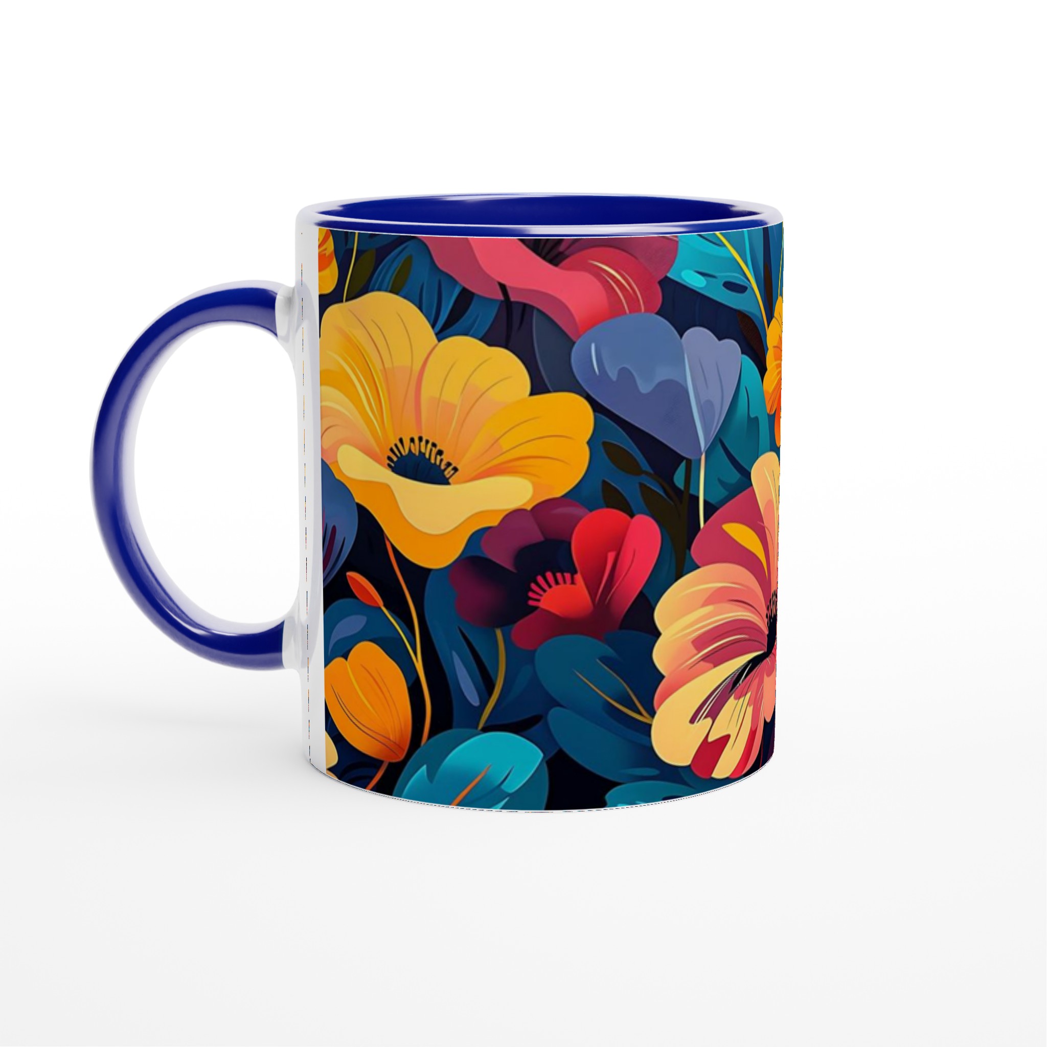 Tropisk Blomsterglädje 11oz Keramisk Mugg – Färgglad Design för Kaffe- & Teälskare 2 e44d0f8f-35a6-4bd1-90e3-175a93f4af19