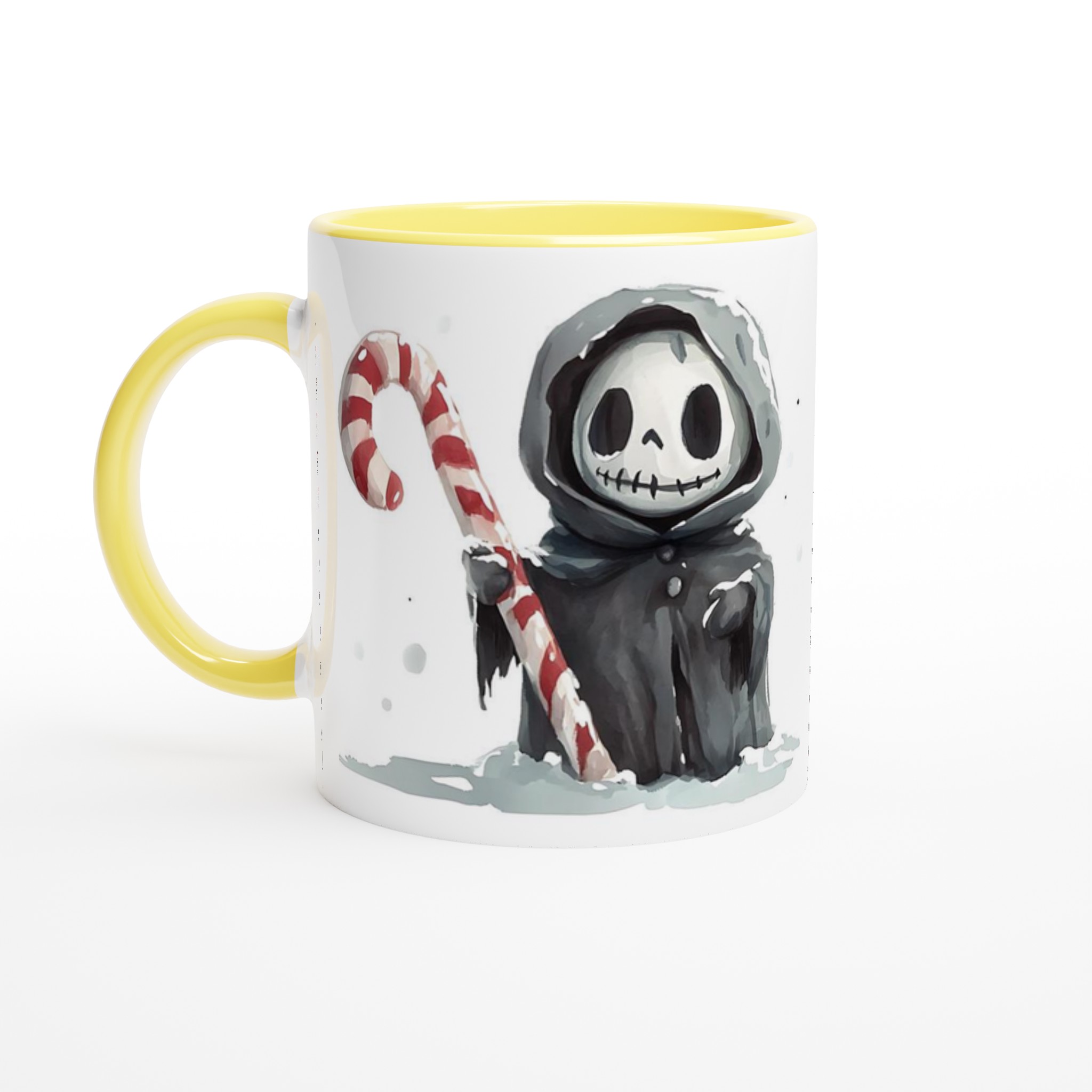 Söt Dödskalle med Polkagris Mugg - Vinterglädje & Charm i 11 oz Keramik, Välj Din Färg! 3 e44f5717-b1af-46d8-a162-94771b375c88