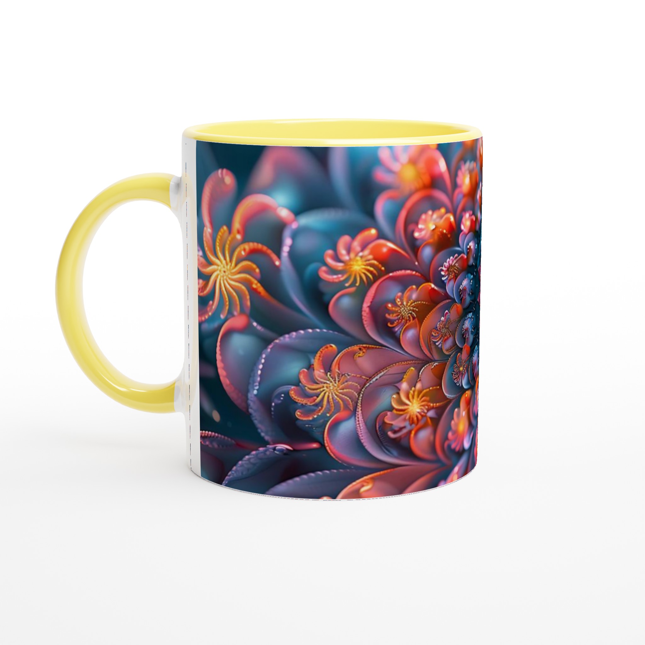 Abstrakt Fraktal Konst Mugg – Levande Blomsterdesign i Din Valda Färg 3 e49c6d03-46d8-4a6d-ab68-a6f277b5f79c