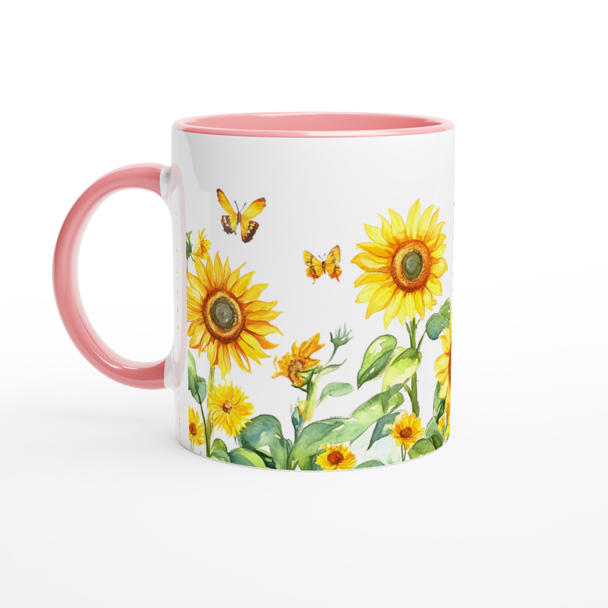 Solros- och Fjärilsmugg – Keramisk 11oz Kaffemugg i ditt val av 7 Livfulla Färger 6 e4aa5b09-c174-429c-aeed-ae503b071e62