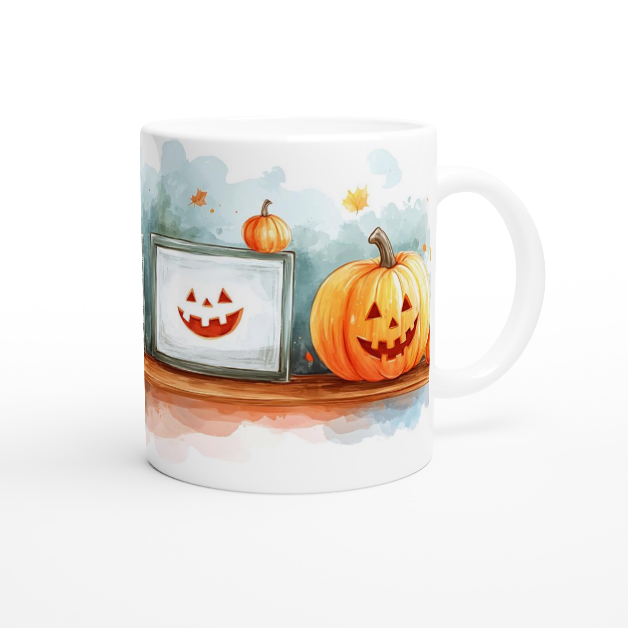 Glad pumpa 11oz keramikmugg – Perfekt för Halloween och mysiga höstdagar, välj din färg! 9 e4ff0abd-19fb-4d10-a22a-894d438a3692