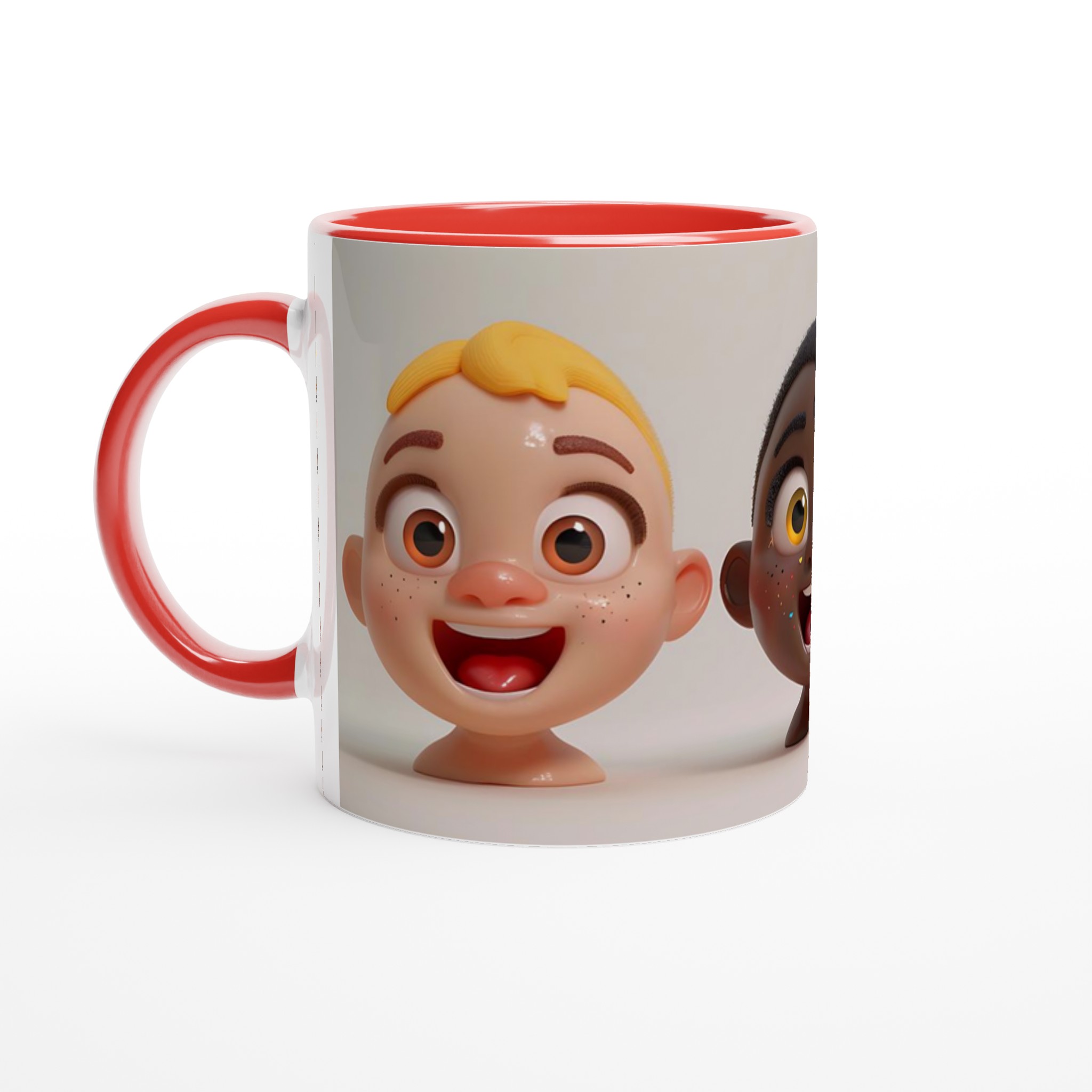 Glad Mångfald: 11oz Keramikmugg med Lekfulla Ansiktsmotiv i Flera Färger 5 e5266193-4e61-4f86-9df8-63bf1a555411