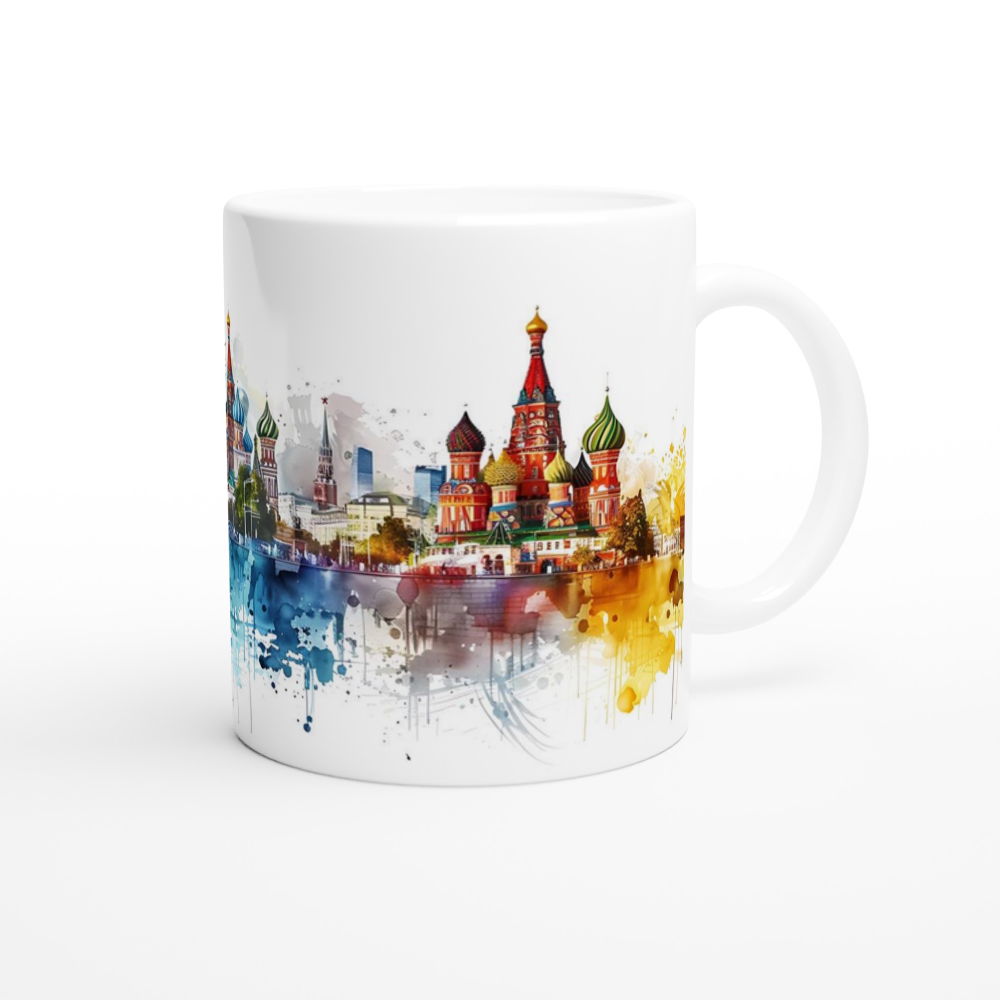 Abstrakt Moskva Stadssiluett Keramisk Mugg - Akvarellstil i Valfri Färg 9 e544cf9e-abfd-40e4-aa8a-a0e0a43332e0