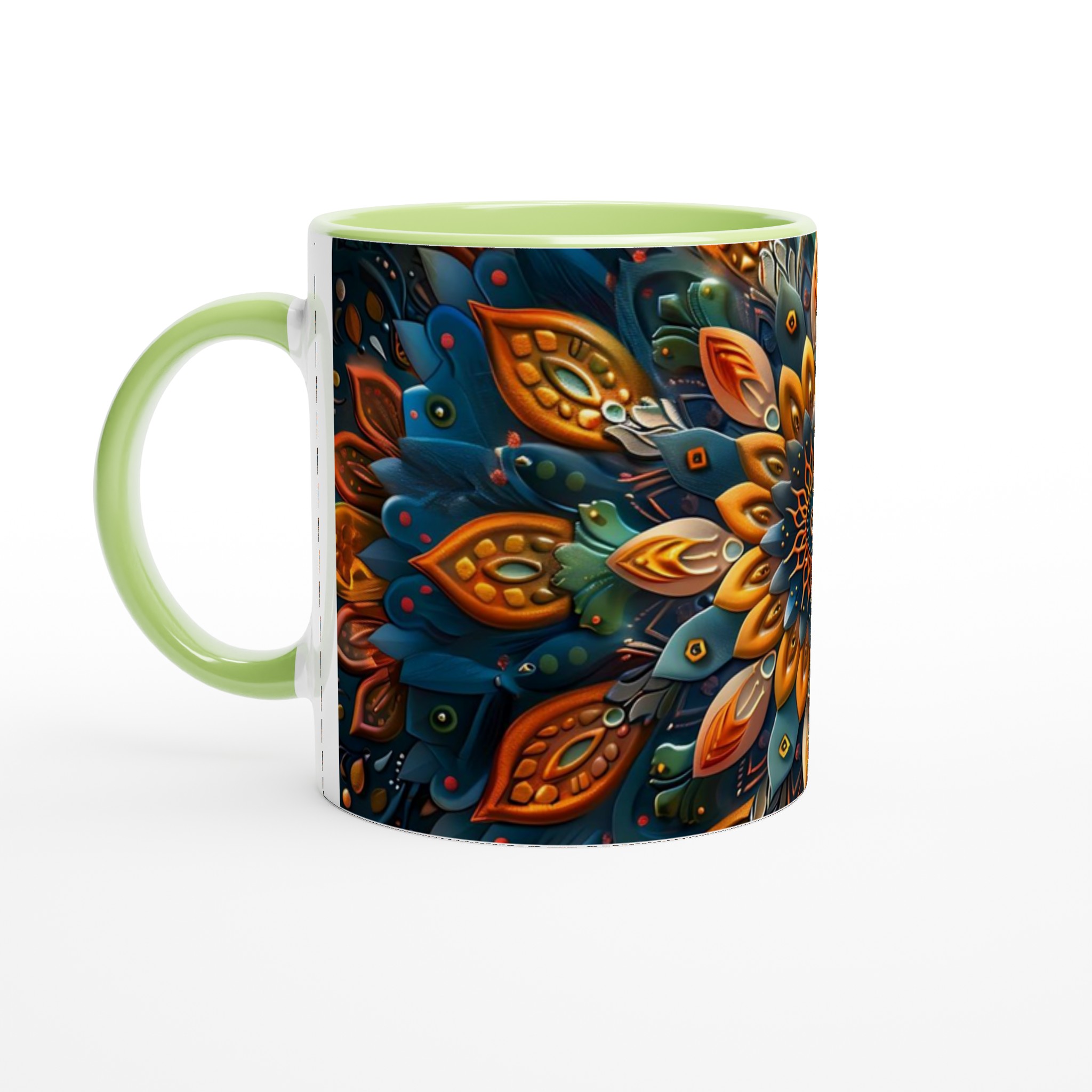 Abstrakt Mandala 11oz Keramisk Mugg - Levande Konsttryck för Kaffeälskare 7 e579481f-a9b1-4bd3-acc7-32c3cc5cb78e