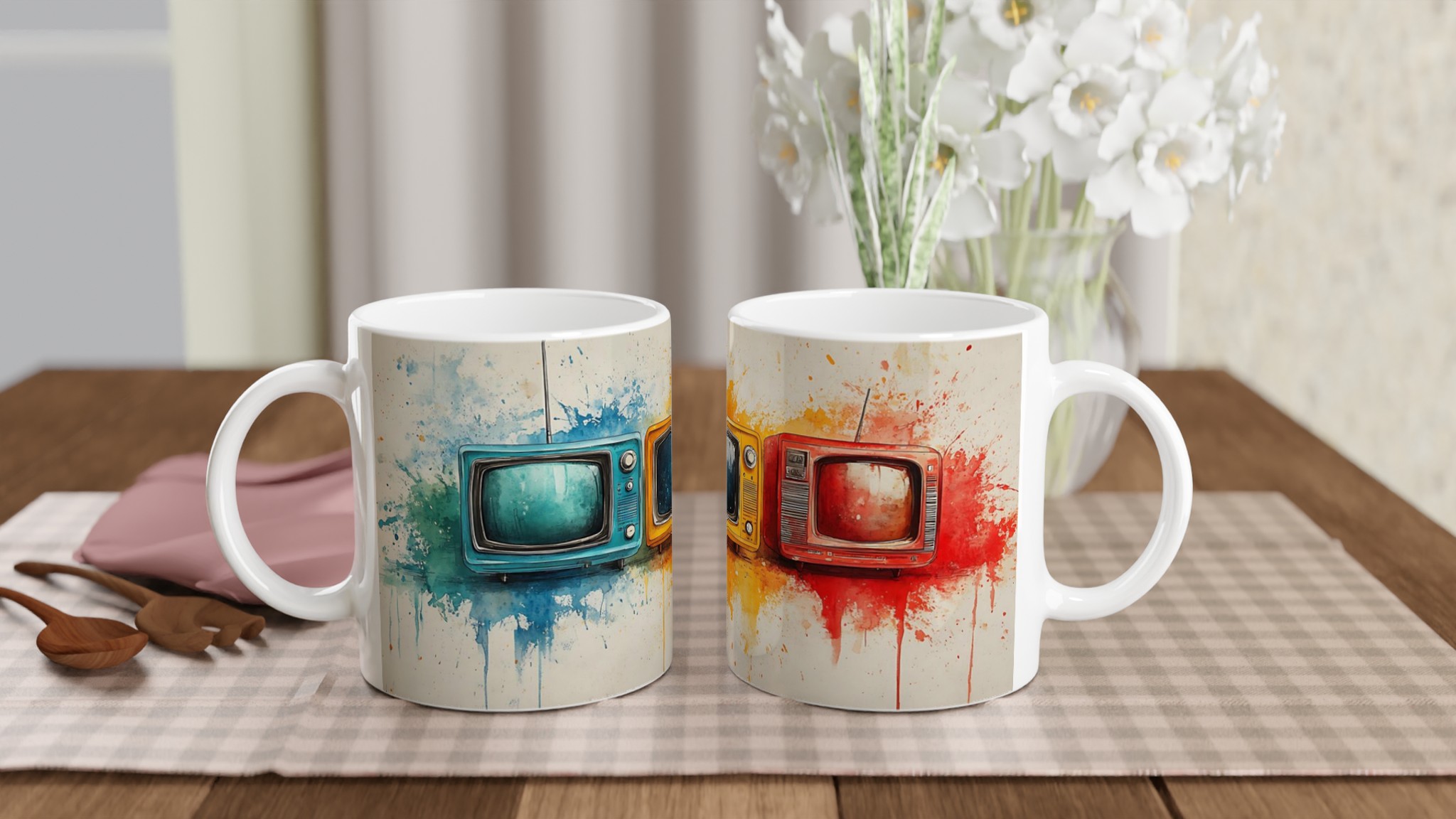 Retro TV Pop Art Keramikmugg – Färgglad Design för Kaffeälskaren i 7 Nyanser! 10 e57a423f-661e-45d2-bfe1-0ff180a82afe
