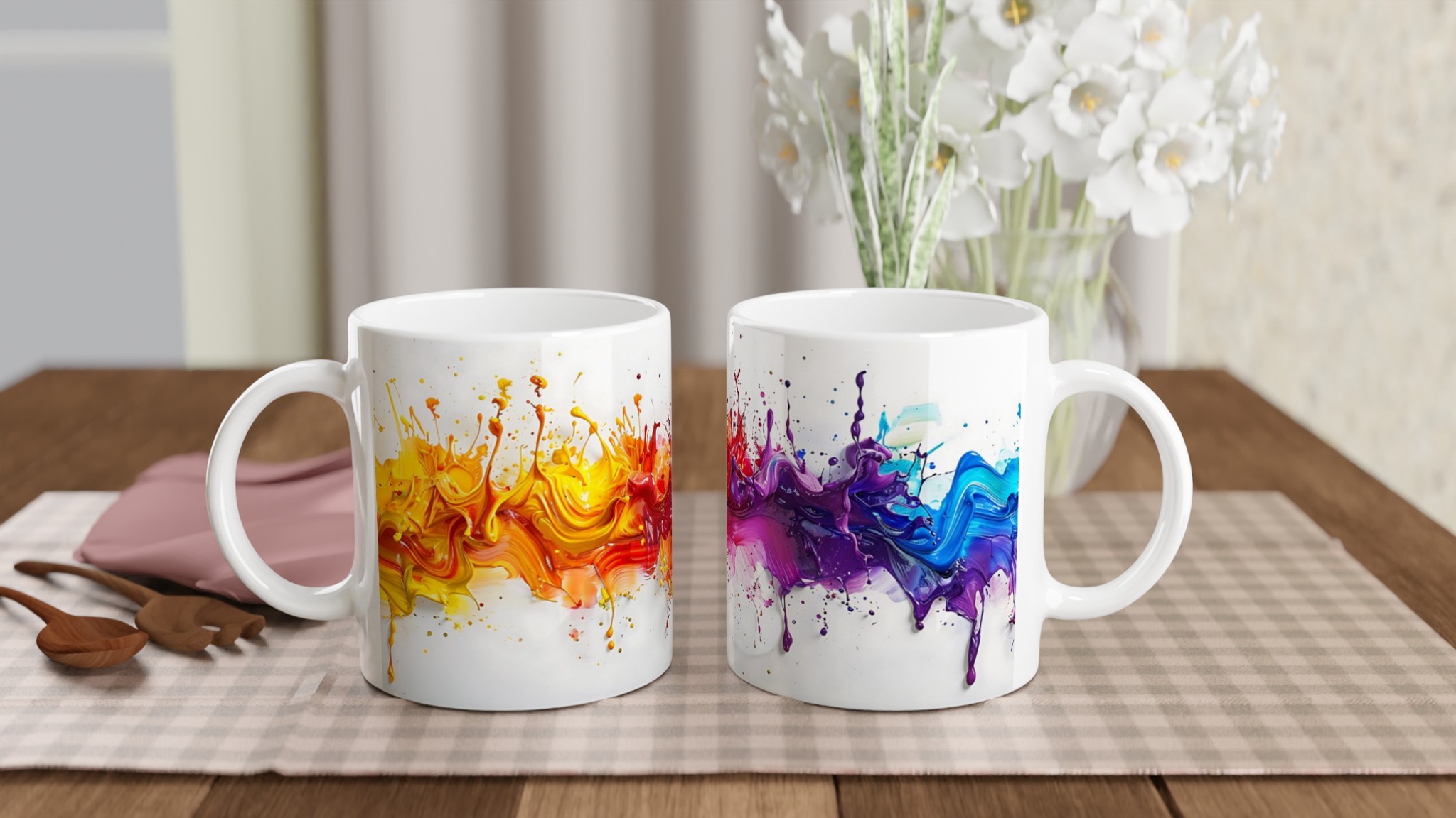 Vit 11oz Keramisk Mugg - Välj bland Regnbågens Färger för en Livlig Start på Dagen! 10 e5b0bdda-7c0b-447e-a37b-53940833a411